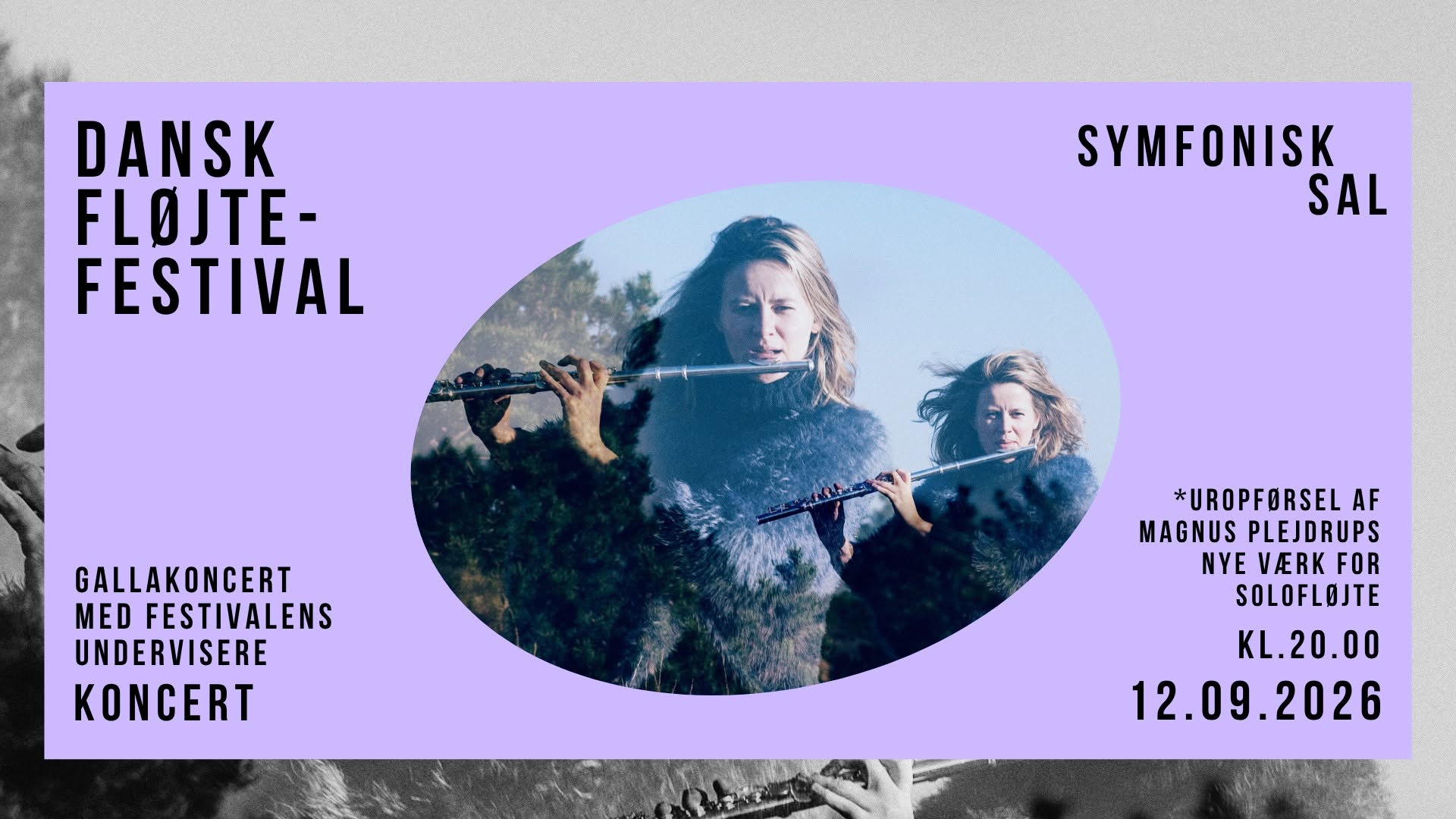 Plakat for Dansk Fløjtefestival 2026: Gallakoncert