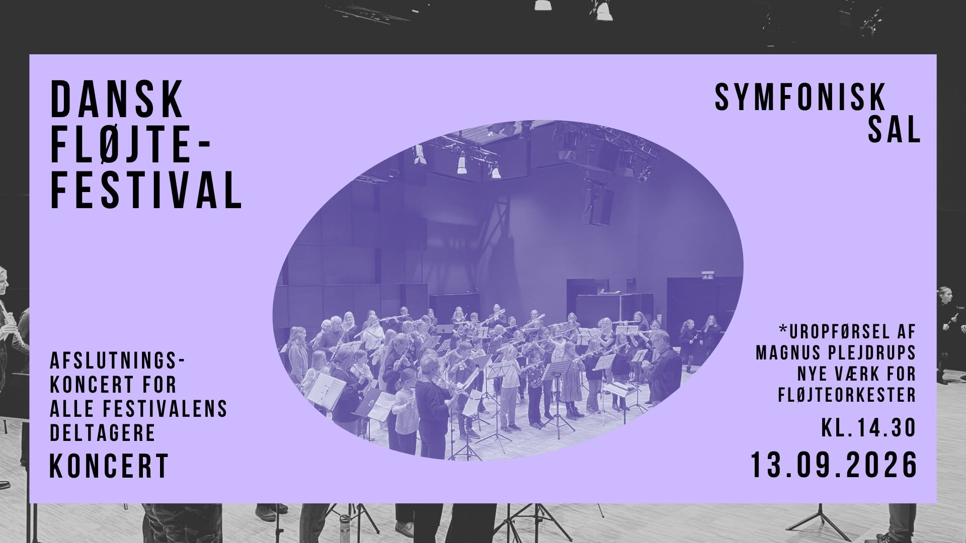 Plakat for Dansk Fløjtefestival 2026: Afslutningskoncert