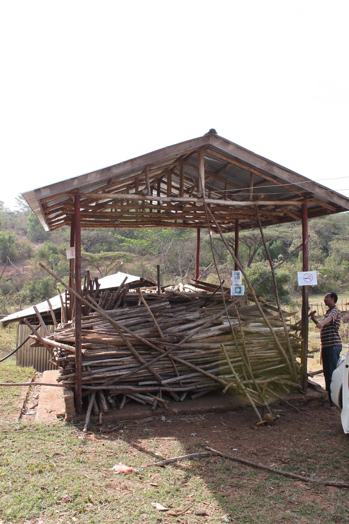 Drying tables stored at receiving station