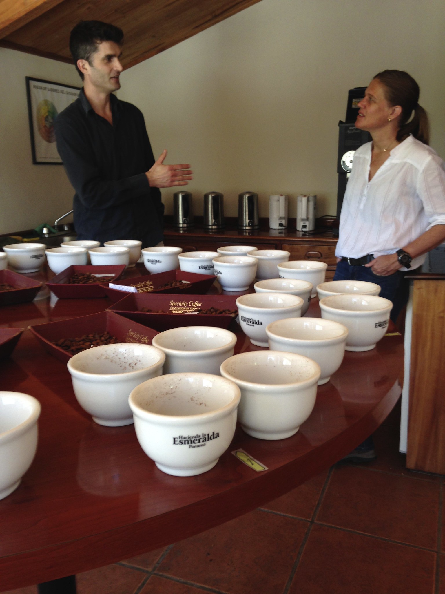 Peter and Rachel talking about the cupping.