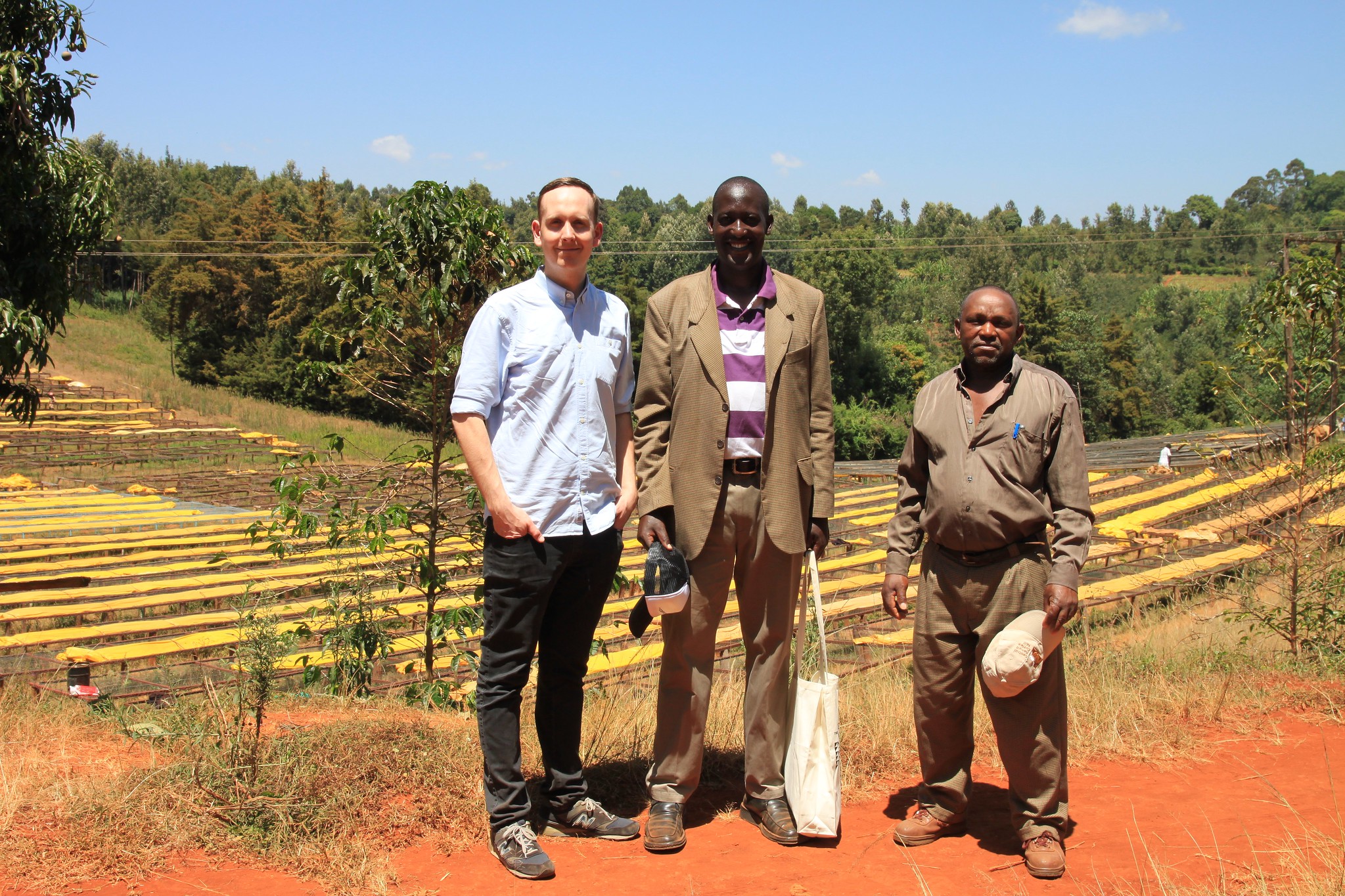 Klaus meeting with Kieni chairman Charles Mwai Ihatu and Bruce Macharia.