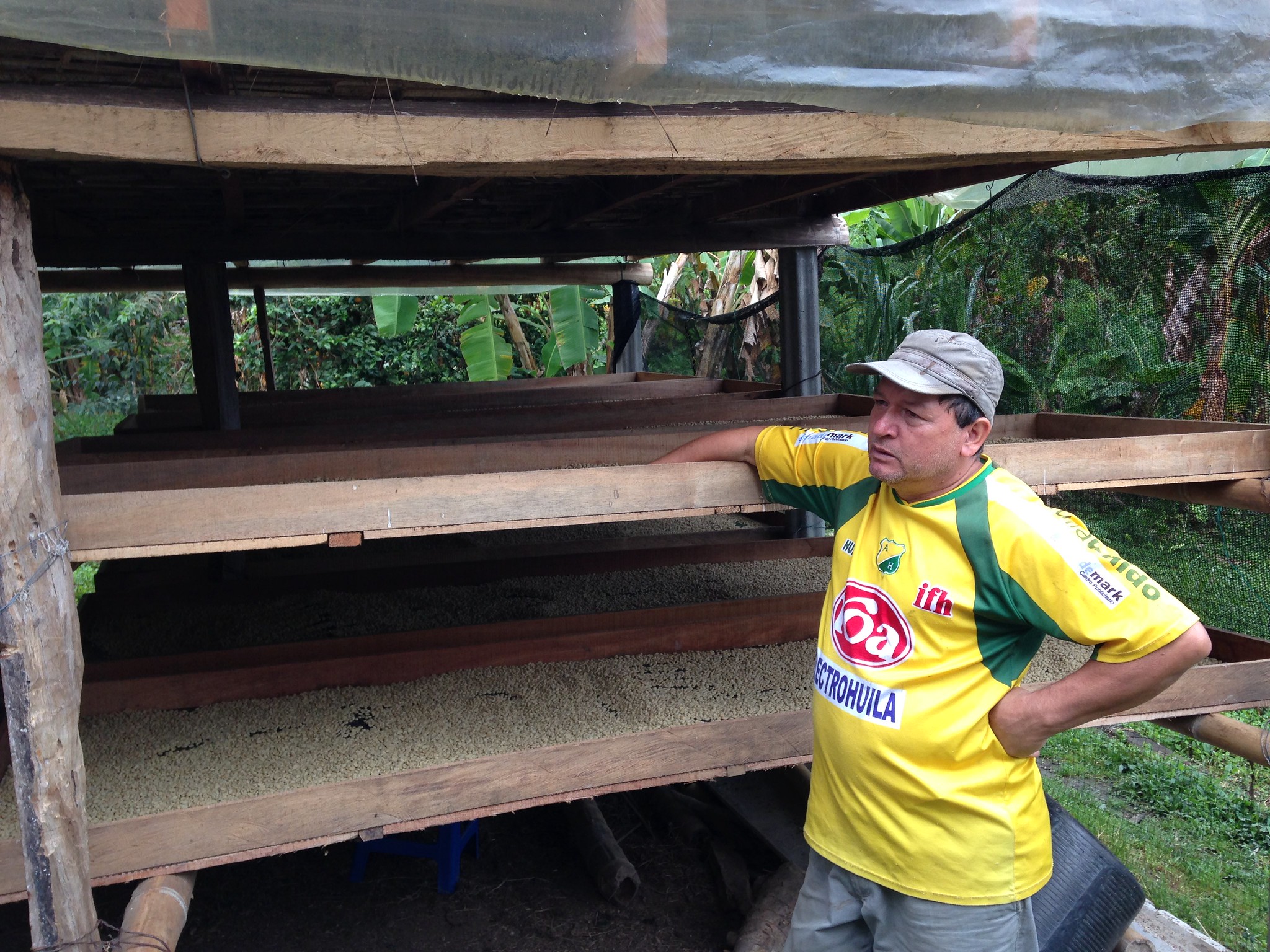 Jaime Casallas and his drying beds.