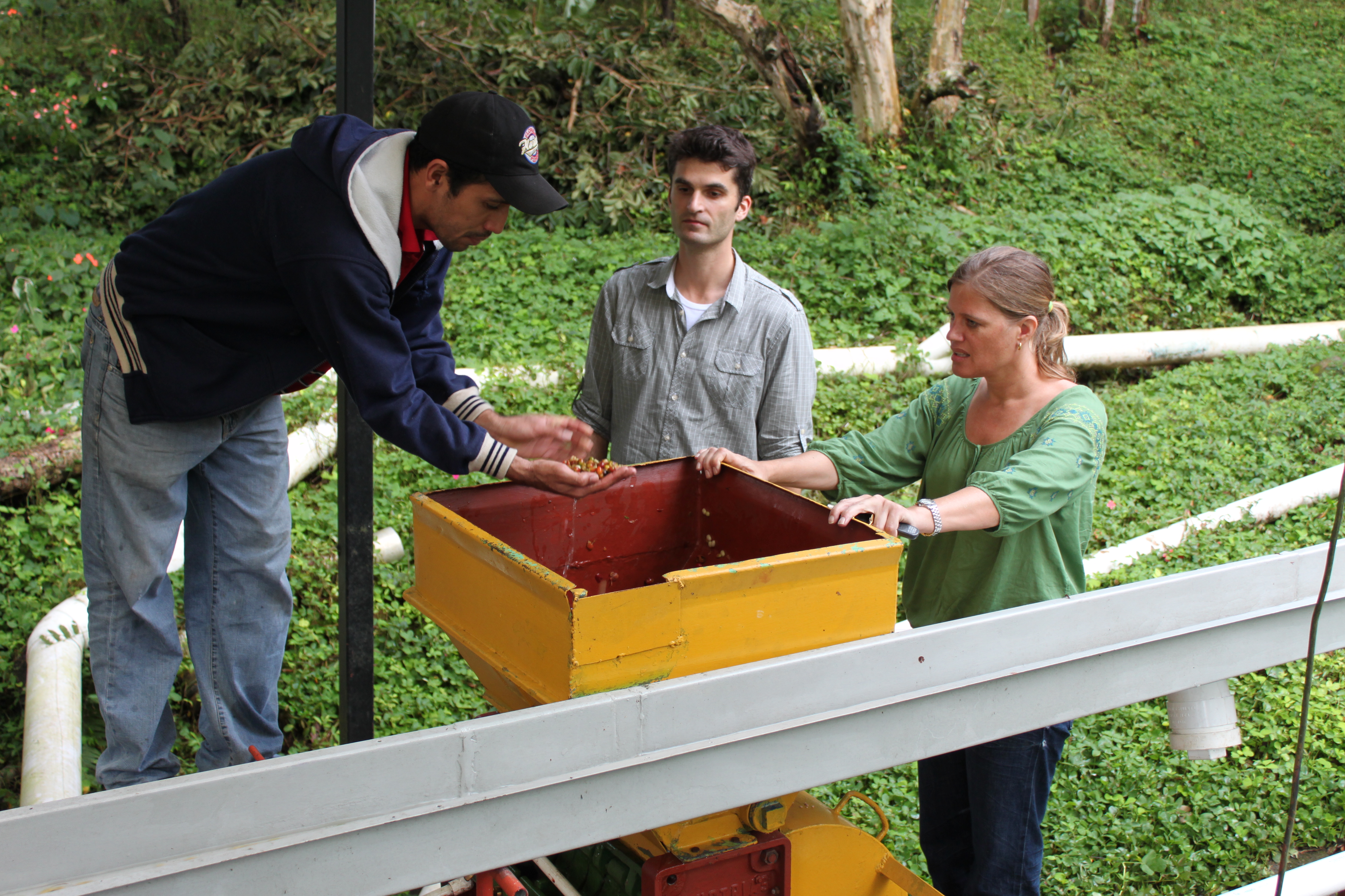 Co-owner, Rachel Peterson helps at the mill