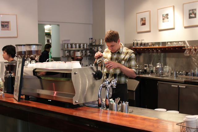 Barista at work.