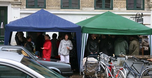 Tents in the rain.