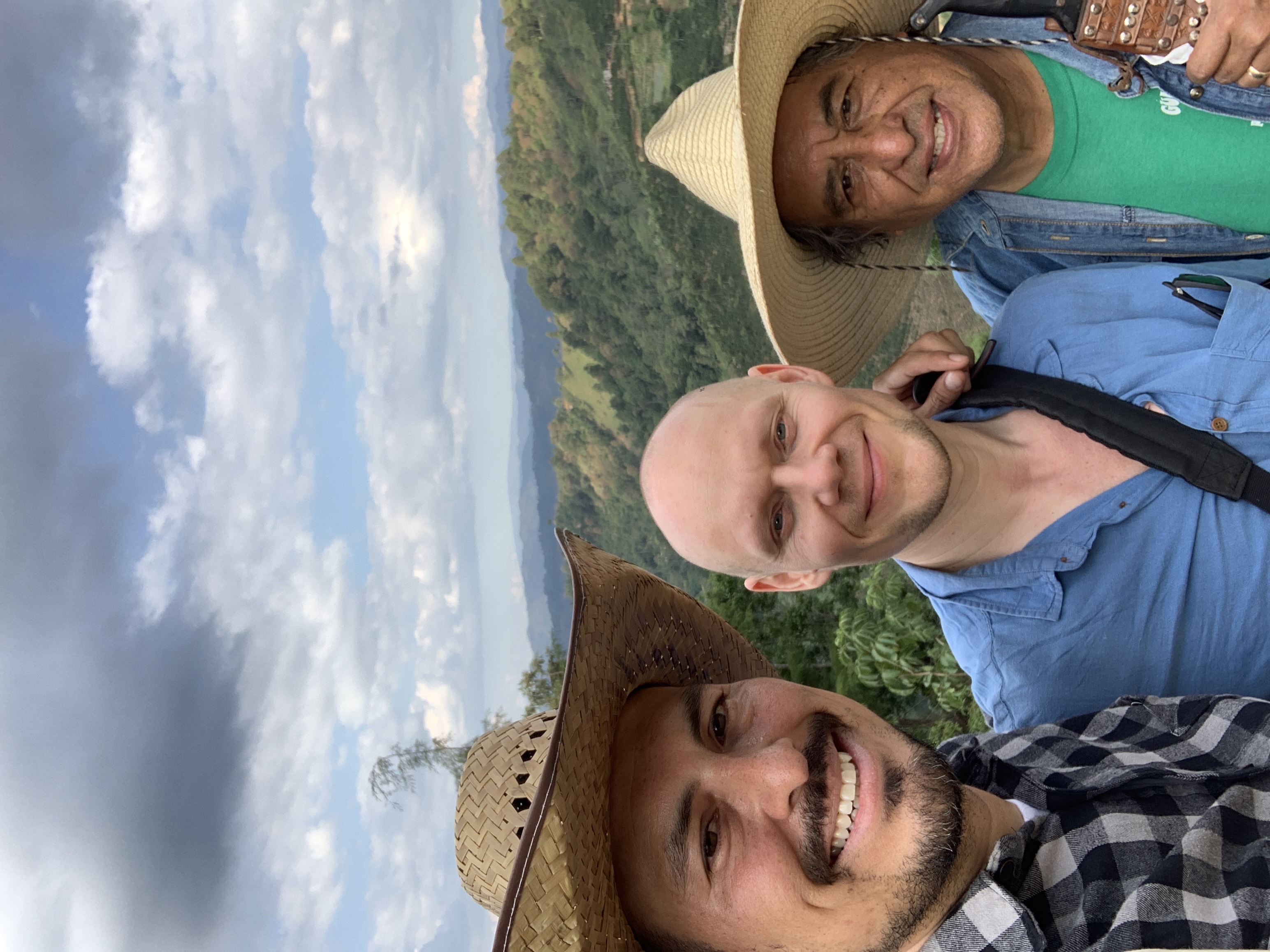 Edwin, Samuli and Edwin Sr. at the top of the farm 