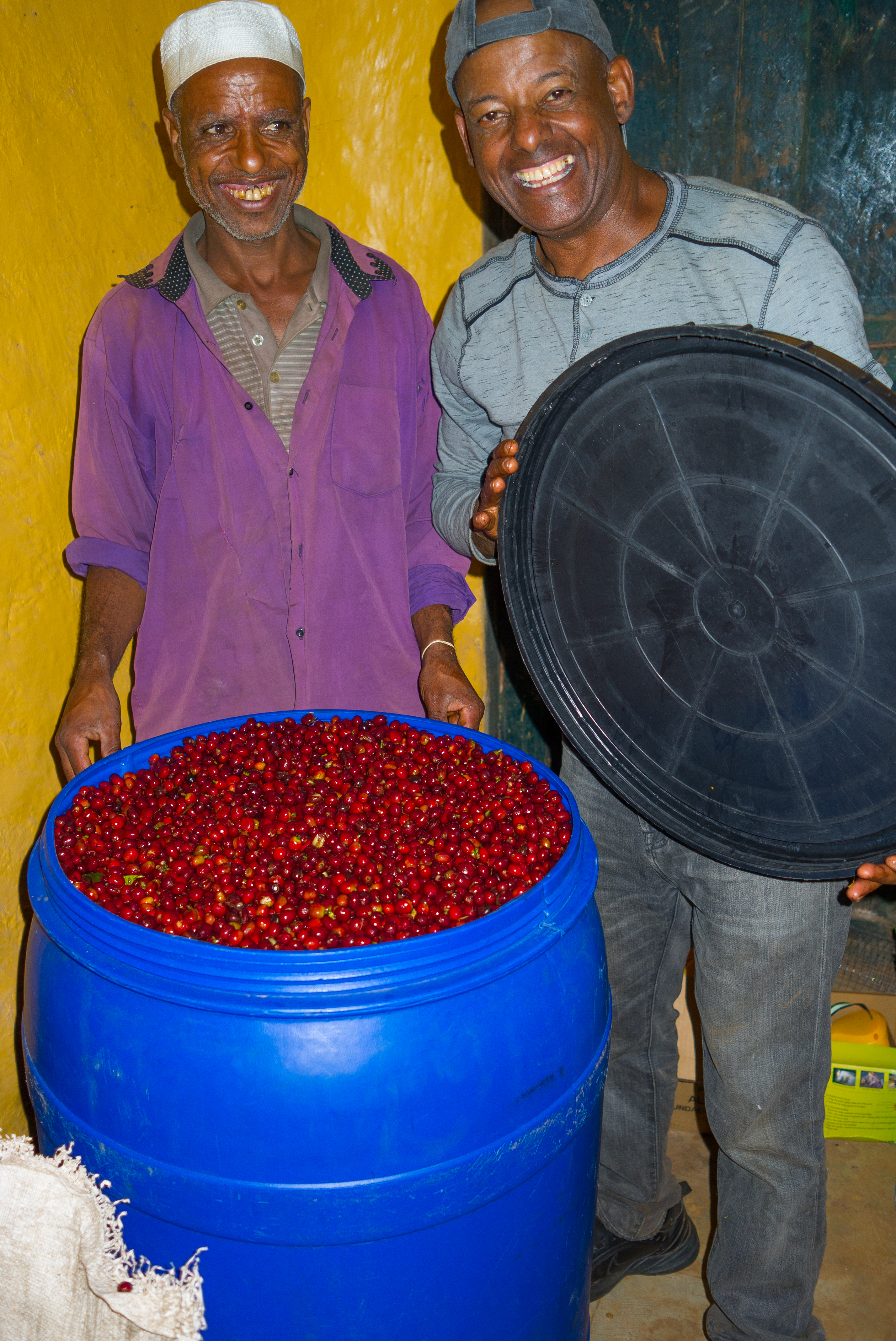 A very proud Akmel showcasing the red gold before the barrel is sealed