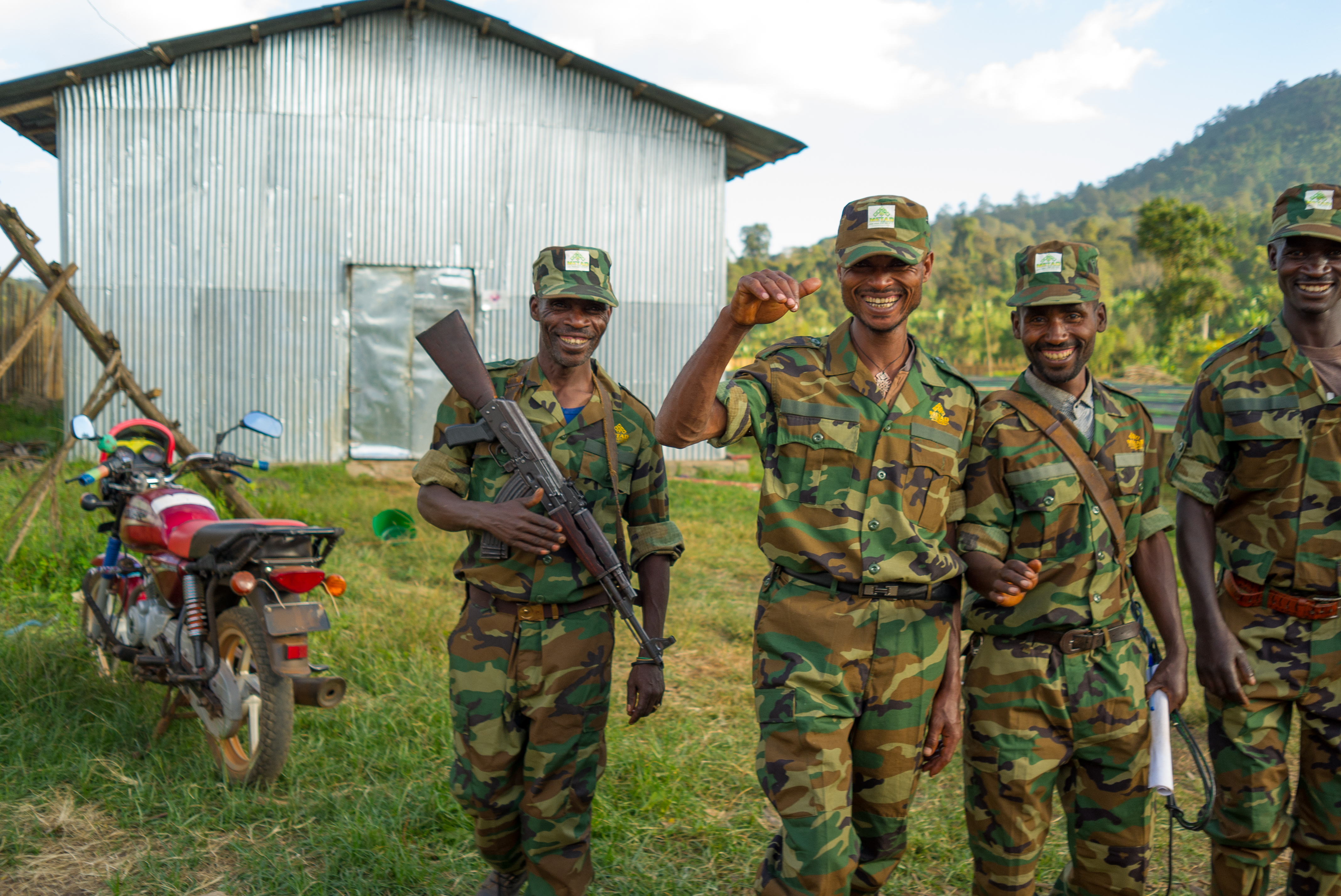 Metad guards protecting the coffees and factories from theft all through harvest time (photo taken in 2017)