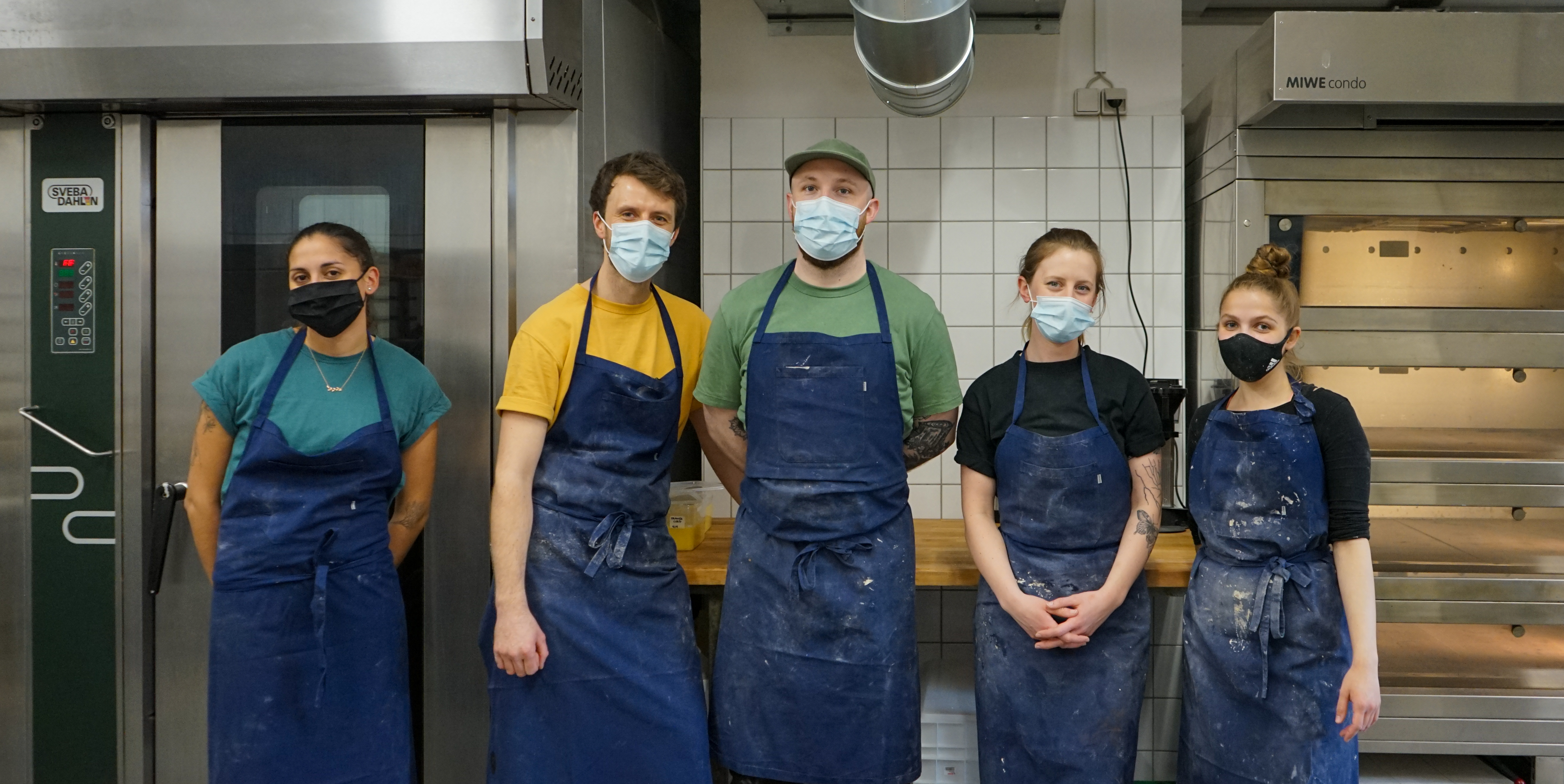 The bakery team (from left): Nicole, Andrew, Michael, Meagan and Fabiana