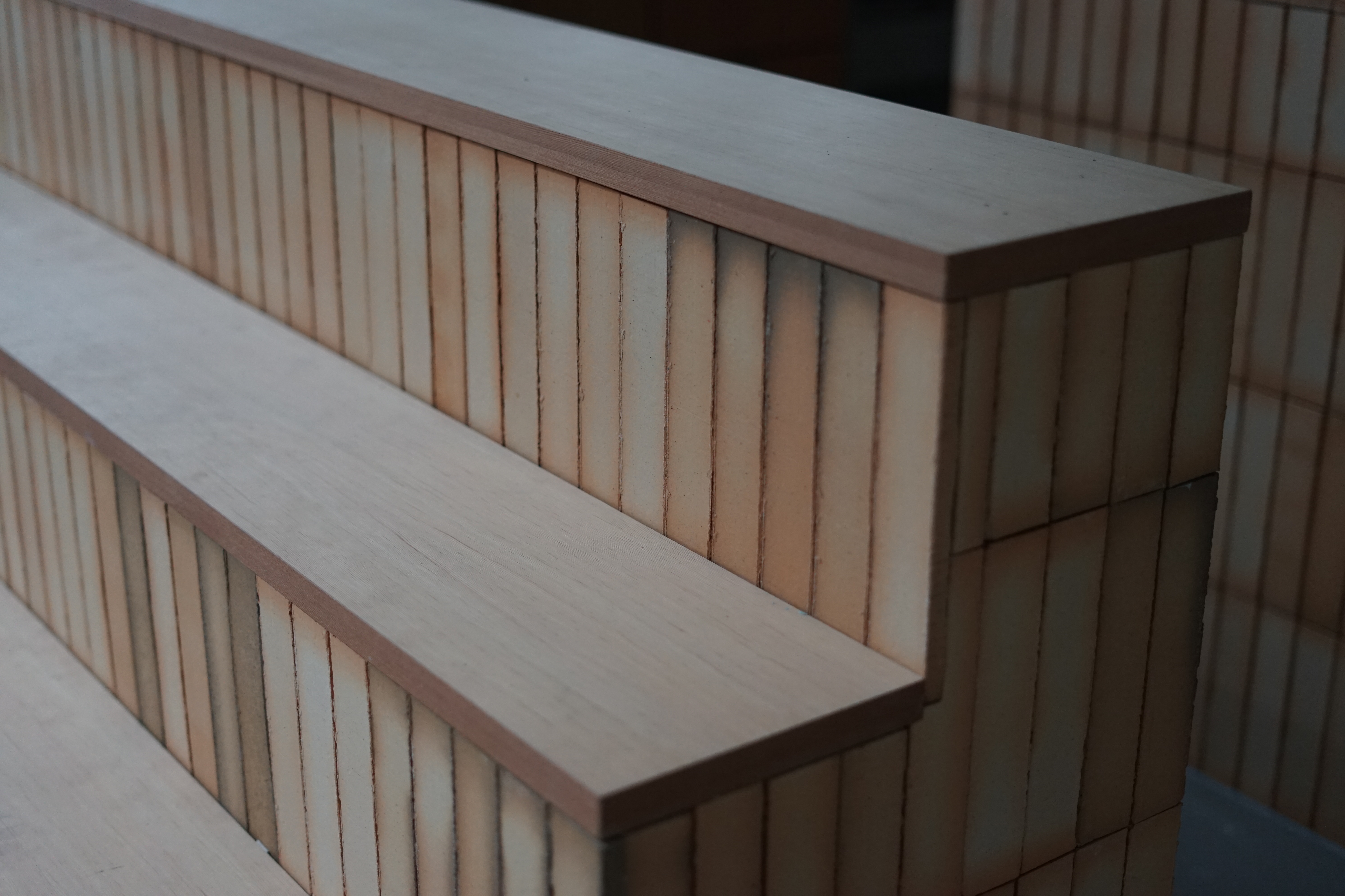 Natural tiles decorate the bar and the walls