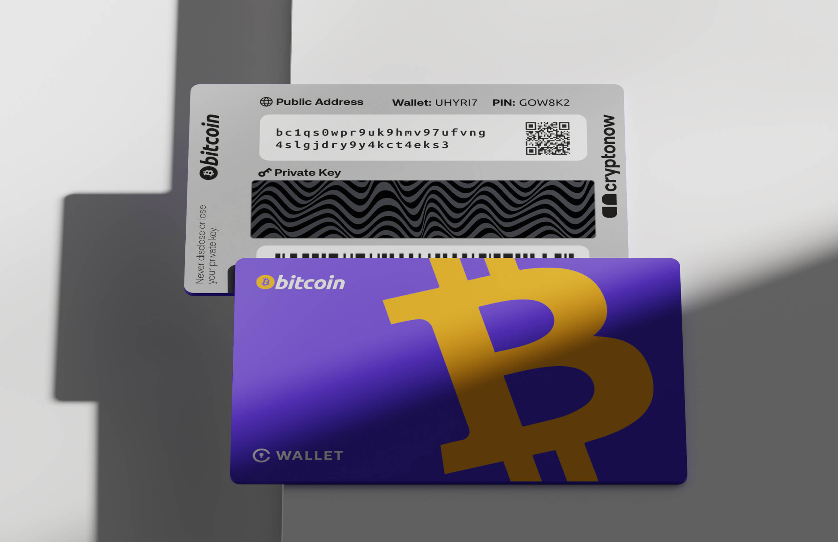 Front and back of the secure offline wallet