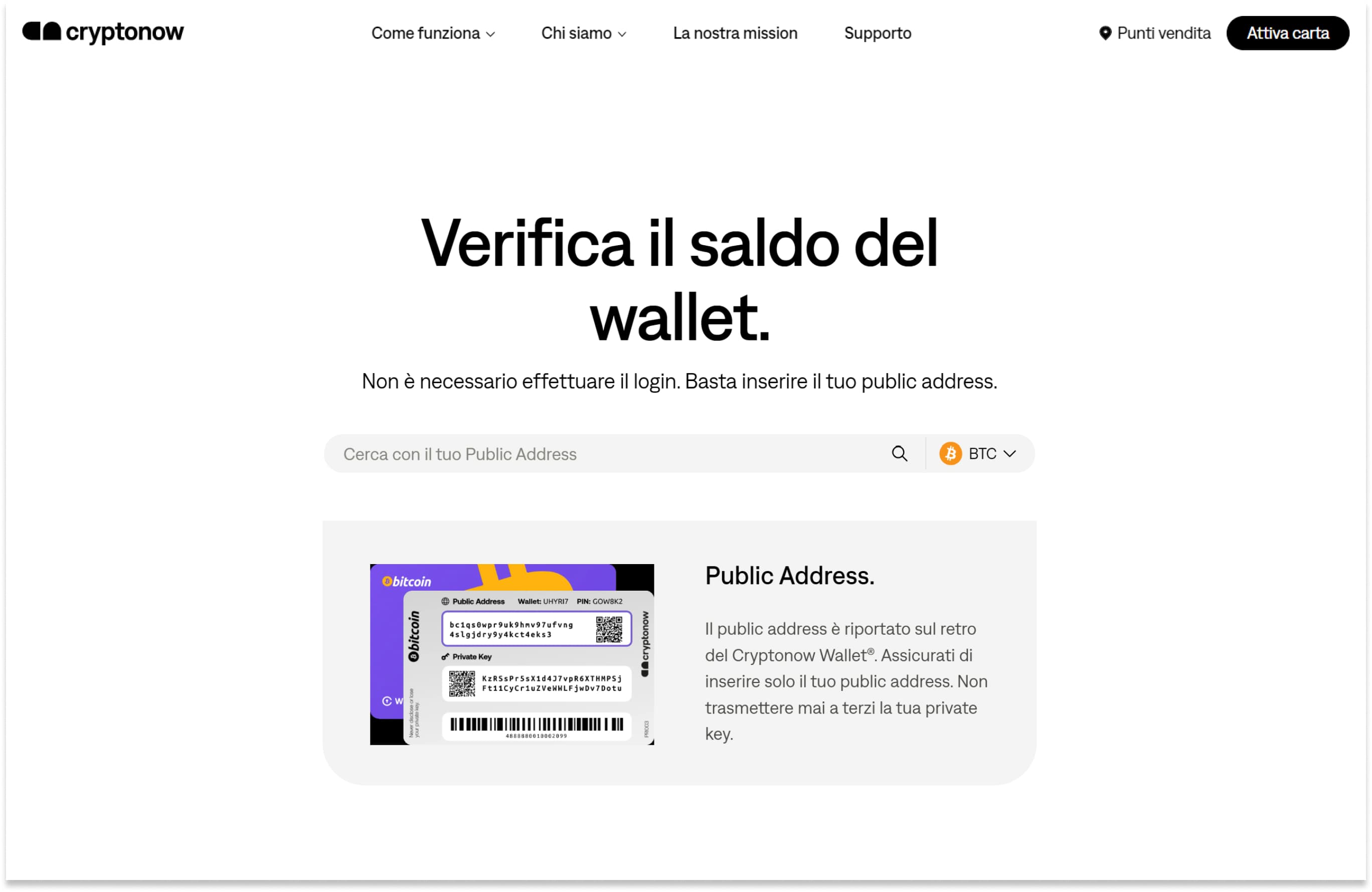 Strumento di verifica del saldo del wallet con l'outil de solde du portefeuille Cryptonow