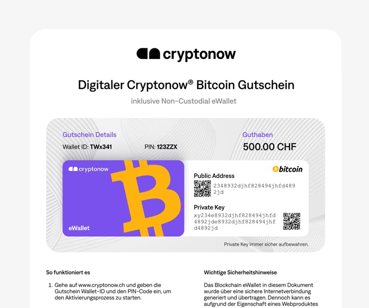 Cryptonow digital voucher German