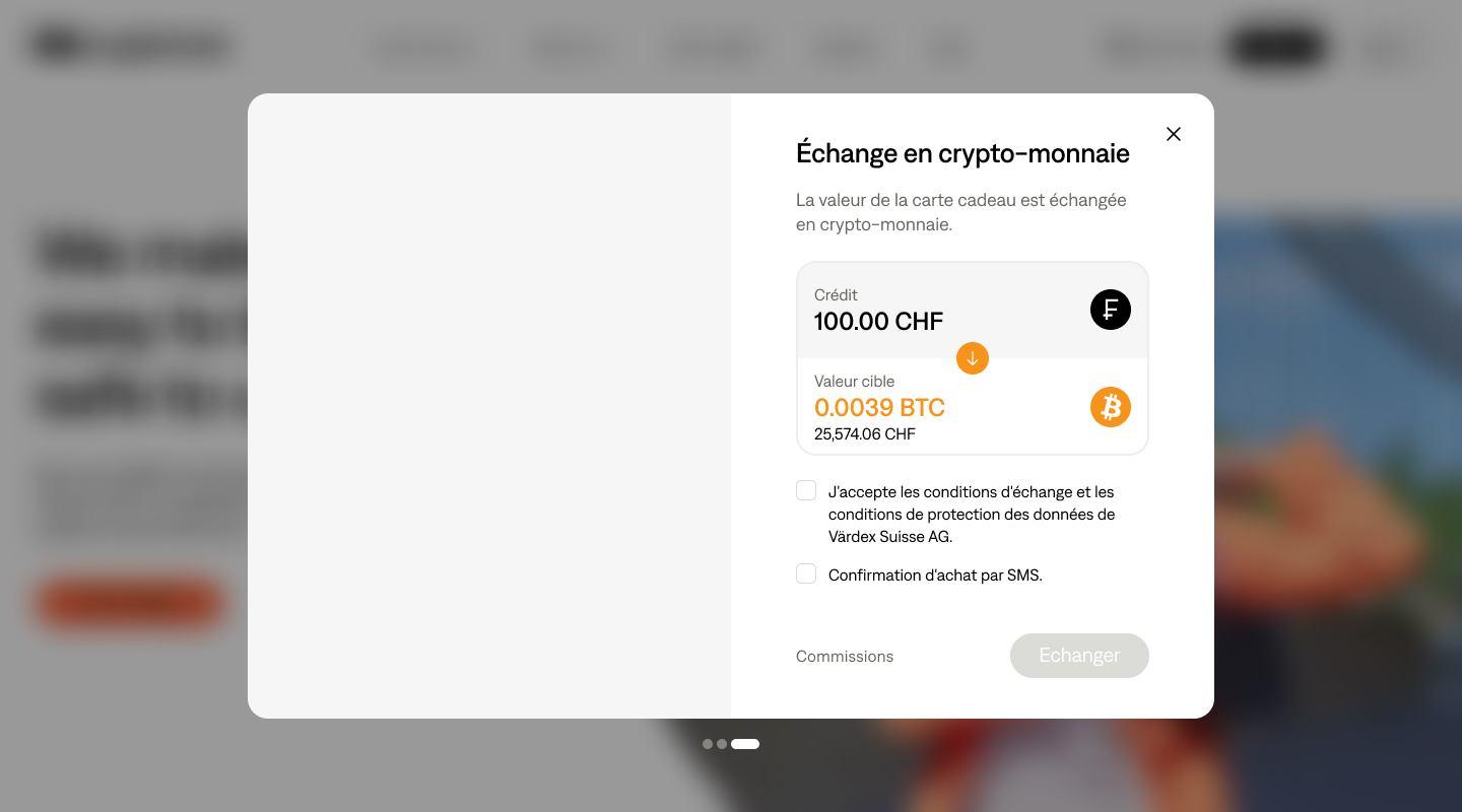 change your Swiss Franc for Bitcoin