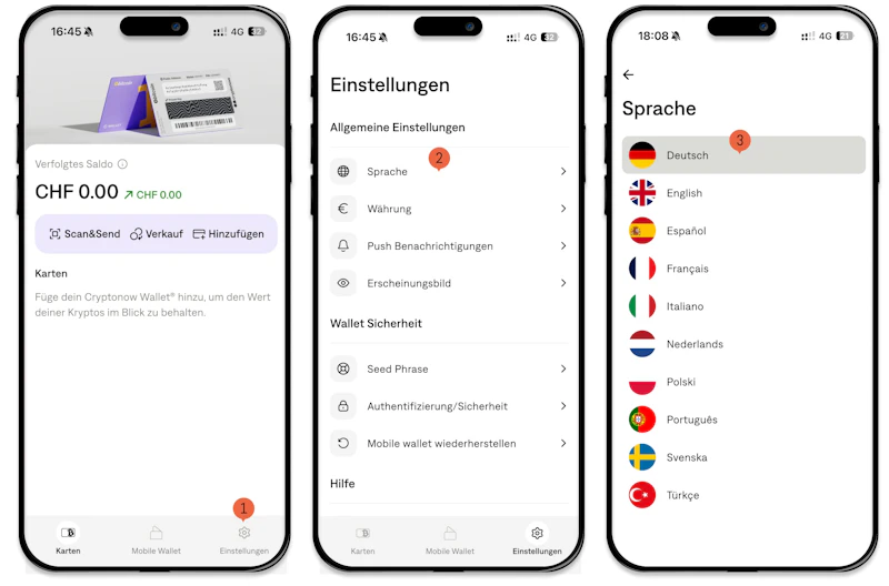 Spracheinstellung