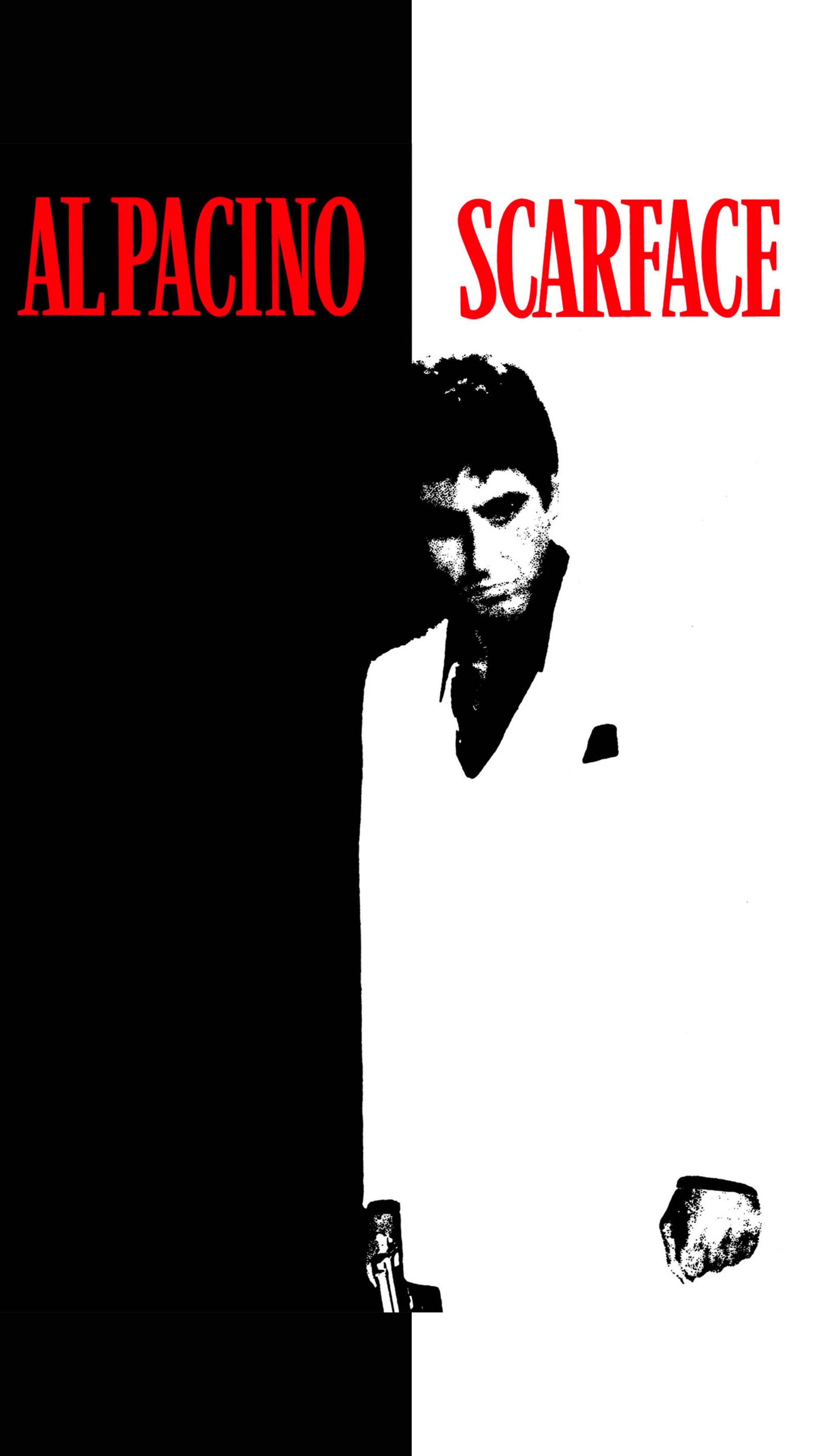 Al Pacino stars as legendary Tony Montana in classic film Scarface.