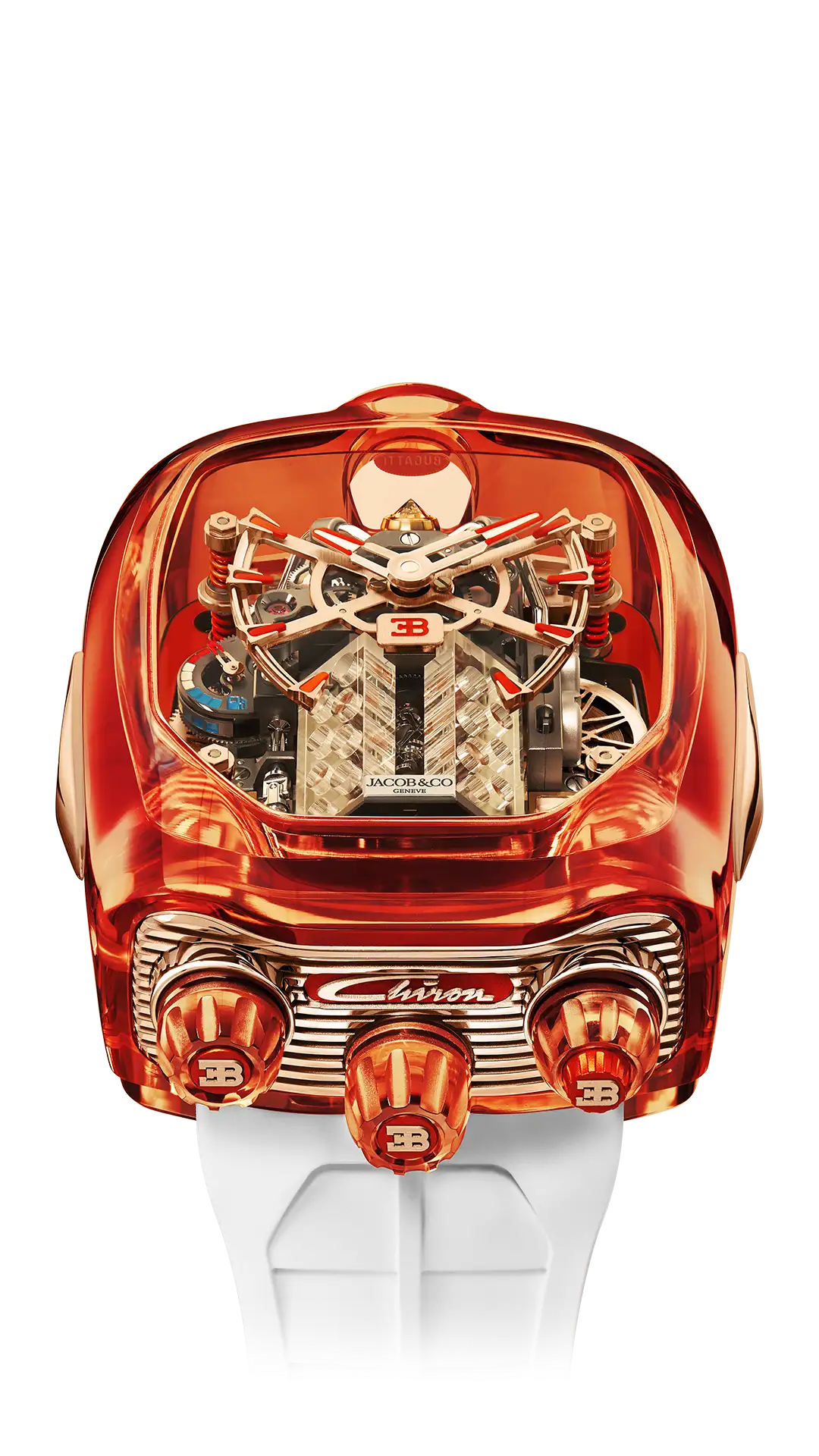 The orange Bugatti Chiron Tourbillon Sapphire Crystal