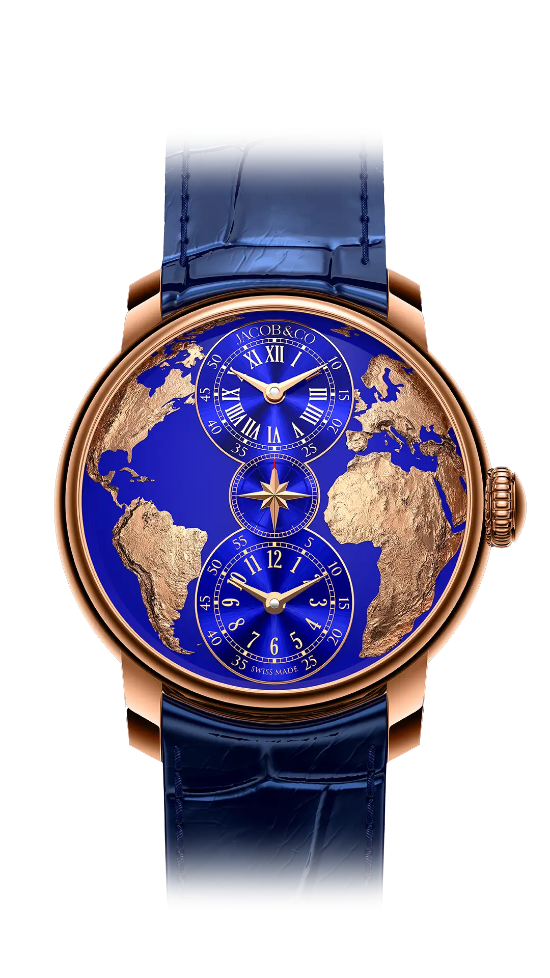 The Worls Is Yours Dual Time Zone, in rose gold.