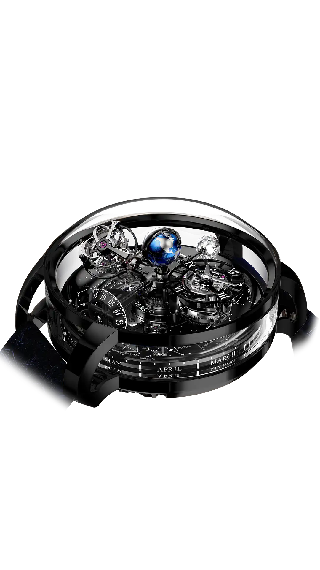 The black gold Astronomia Sky, with a black platform dial and a white diamond moon.