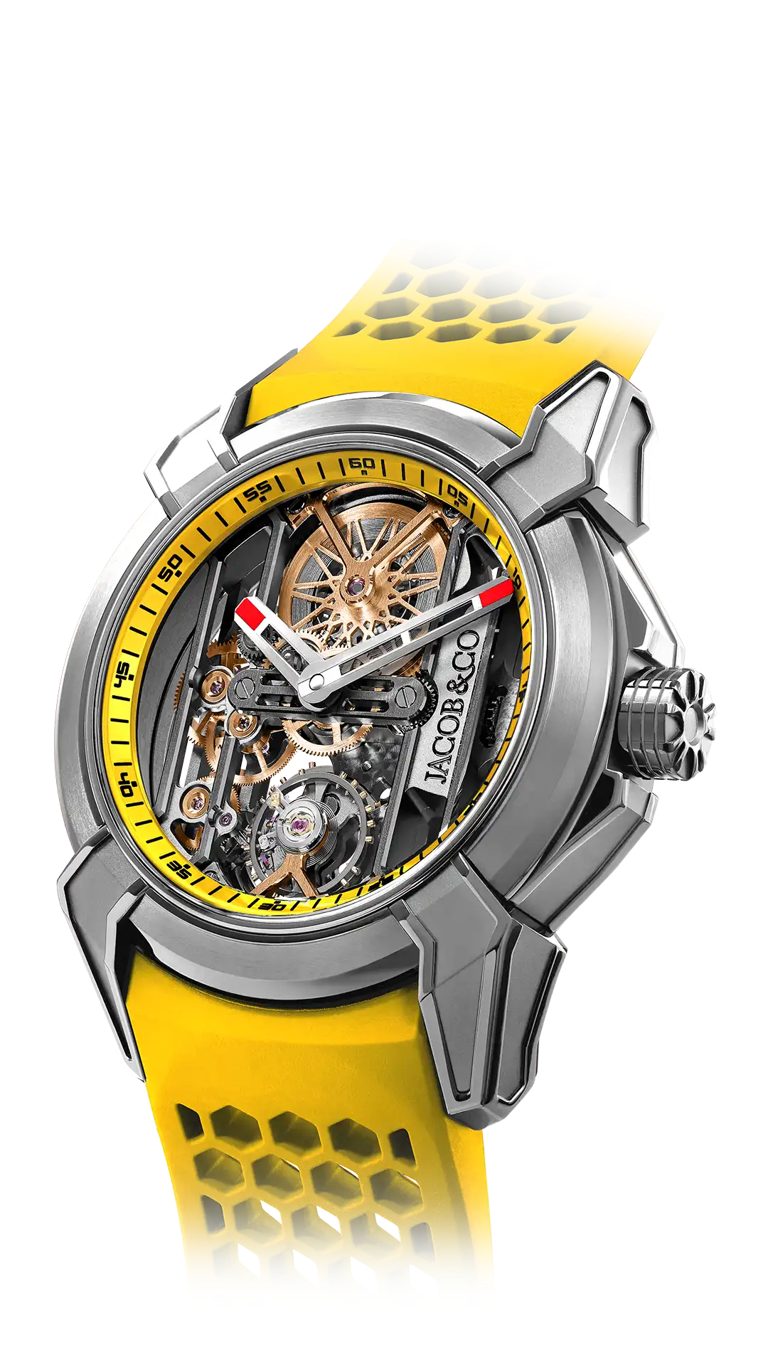 The Titanium Epic X Skeleton, with yellow accents.