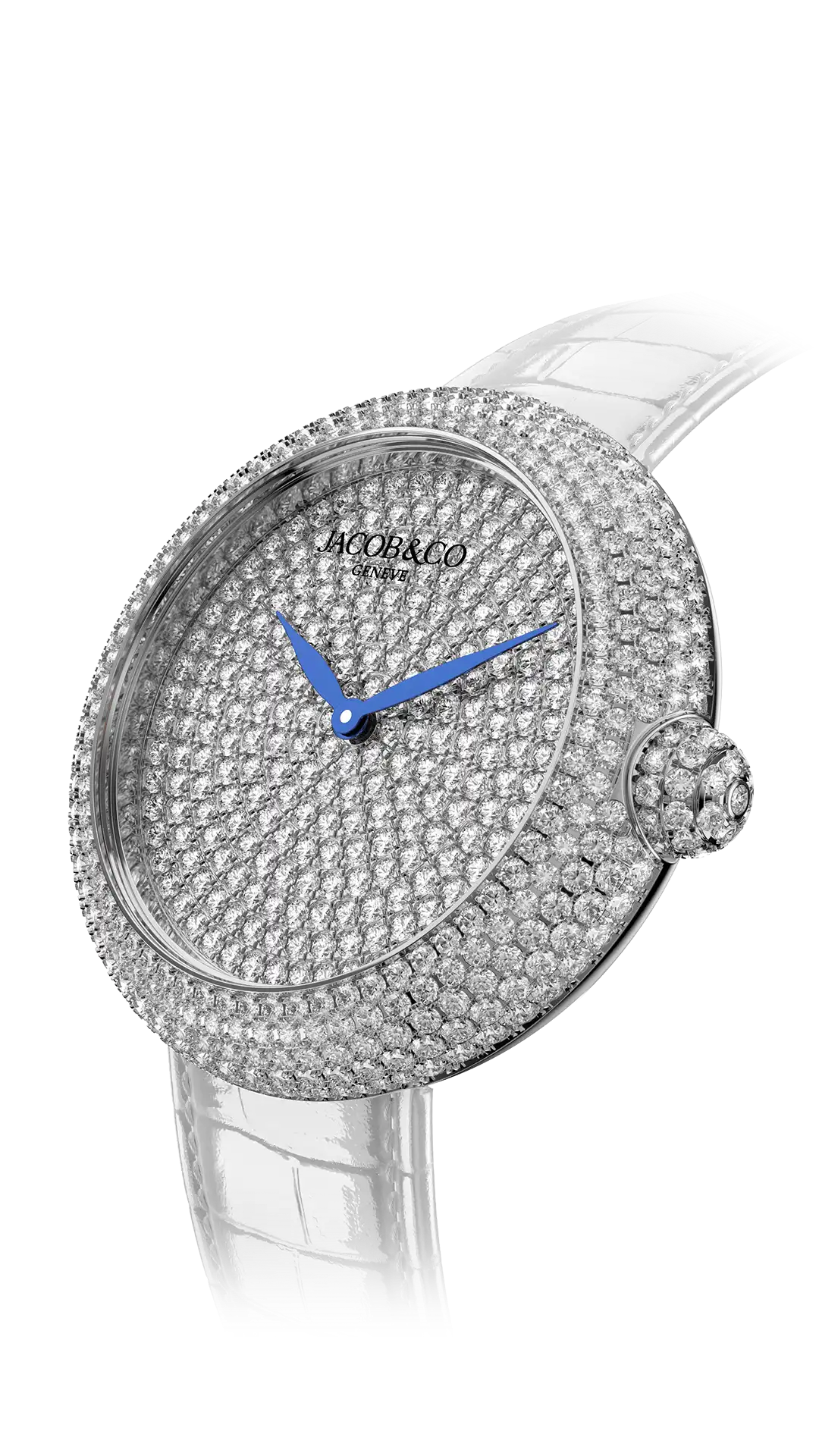 The stainless steel Brilliant Pavé, fully set in brilliant-cut white diamonds.