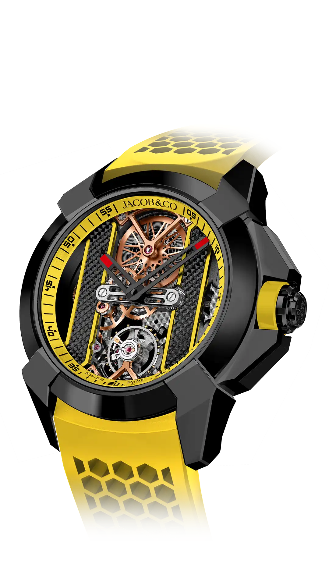 The black stainless steel Epic X Bridges, with yellow accents.