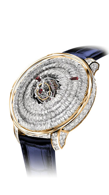 The rose gold Mystery Tourbillon, with a diamond 