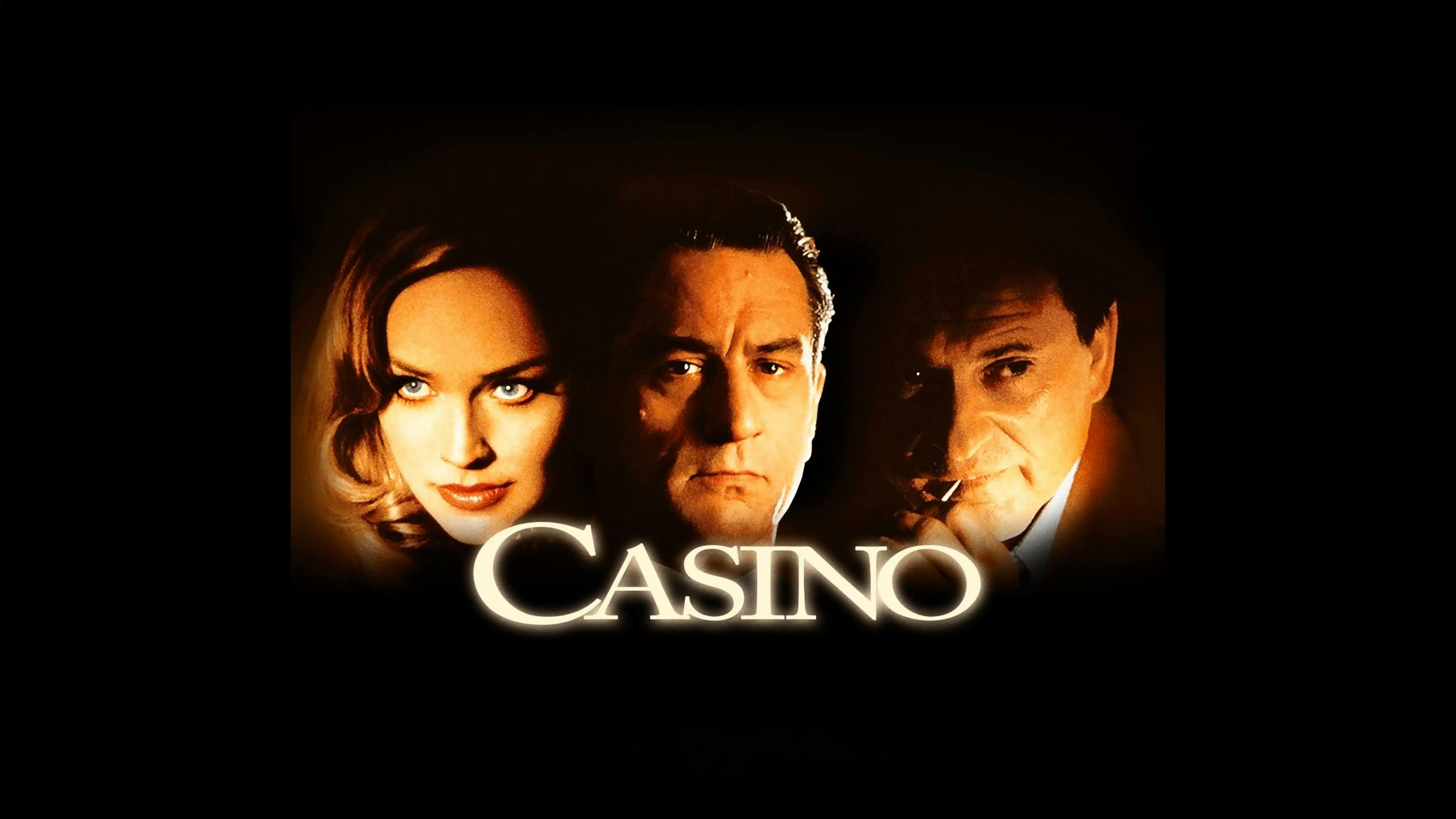 Movie Poster of the Casino showing Sharon Stone, Robert De Niro, and Joe Pesci.