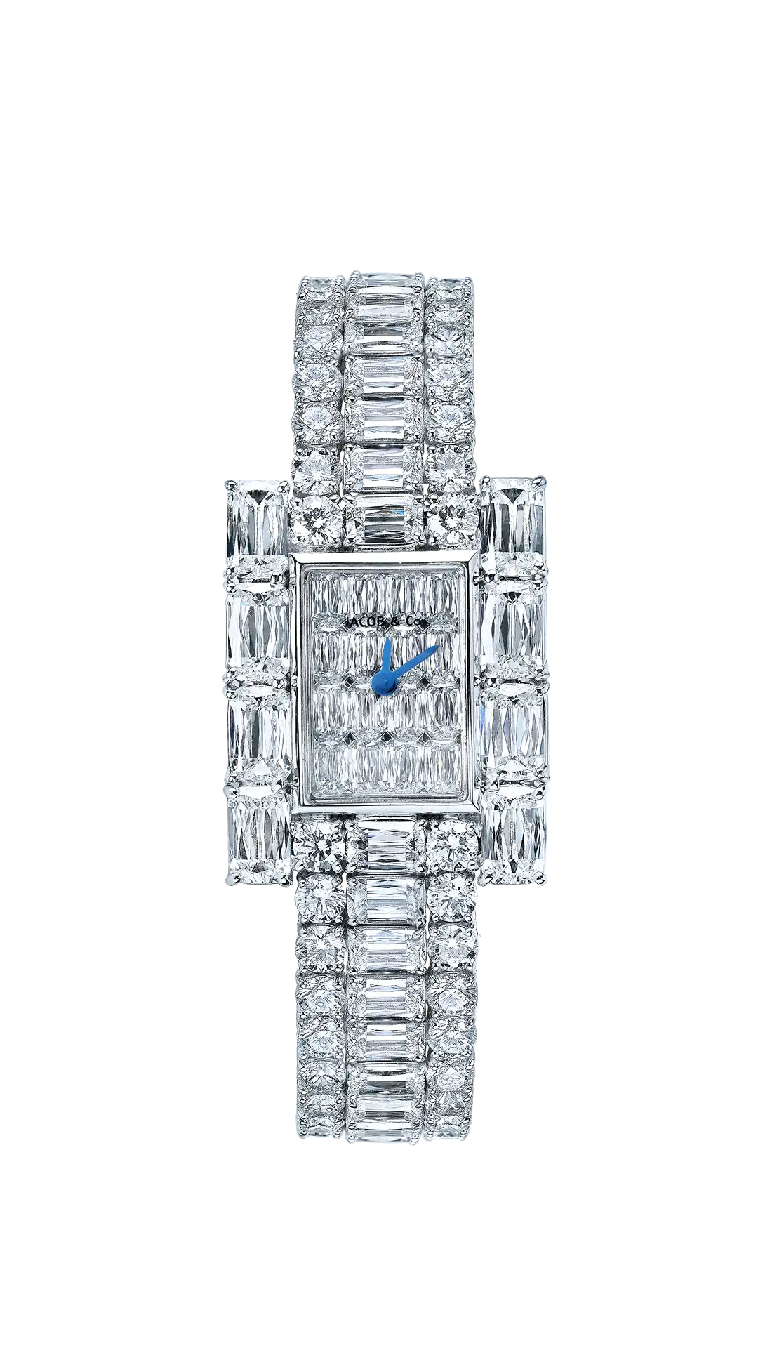 The Ashoka-cut Boutique watch, set with Ashoka-cut diamonds on the dial, case, and bracelet.