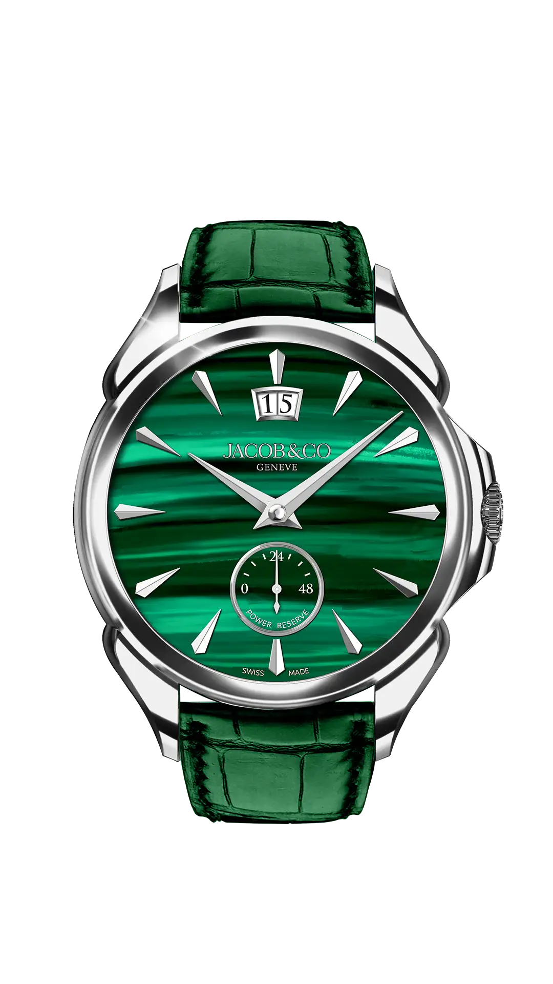 The stainless steel Palatial Classic, in malachite.