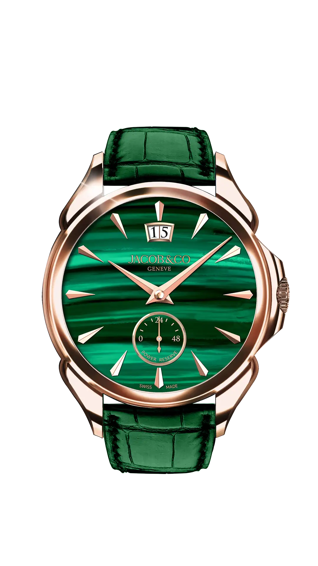 The rose gold Palatial Classic, in malachite.