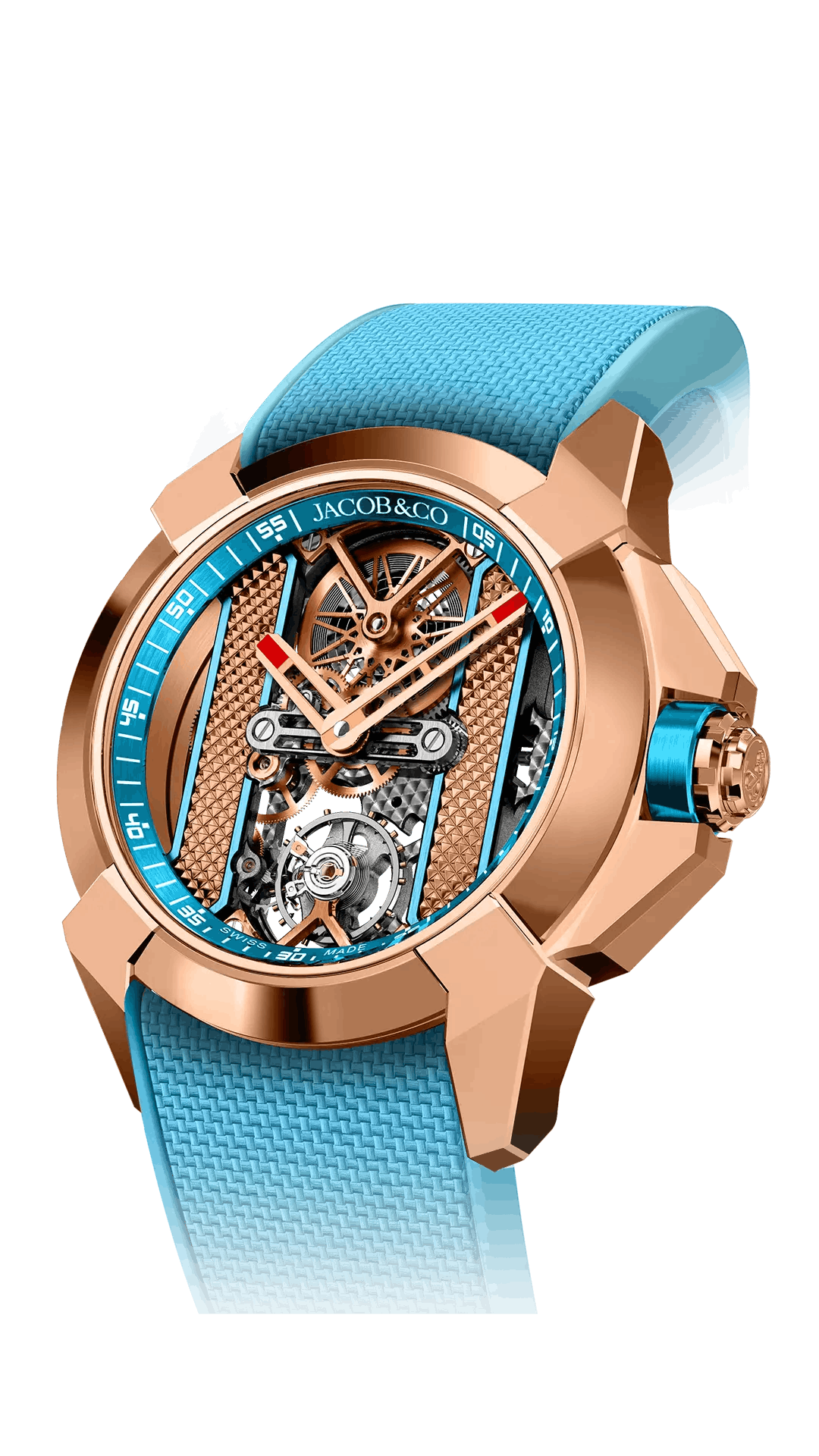 HECTIC   カラビナ　ブラックx ゴールド Epic X Chrono 44MM Tri-Compax | Jacob & Co.