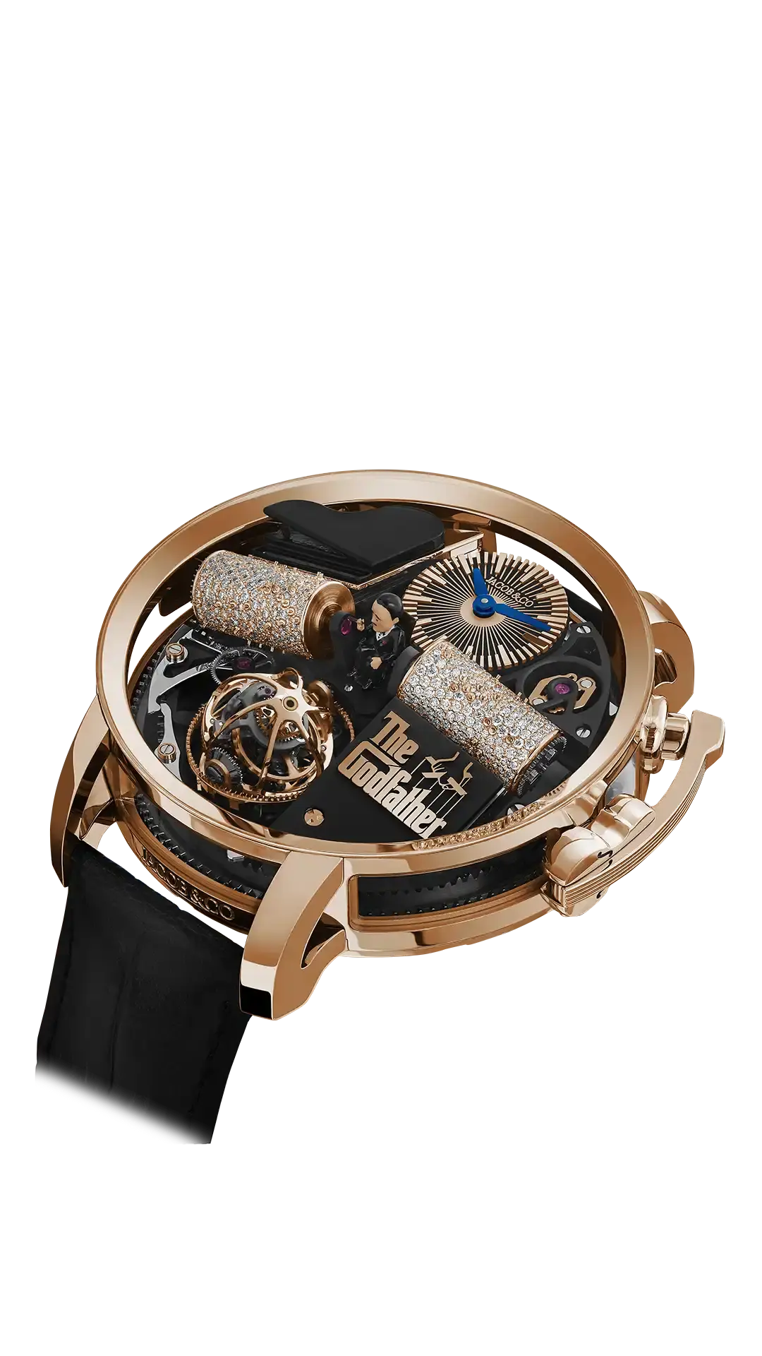 The rose gold Opera Godfather, with diamond-set, rose gold cylinders.