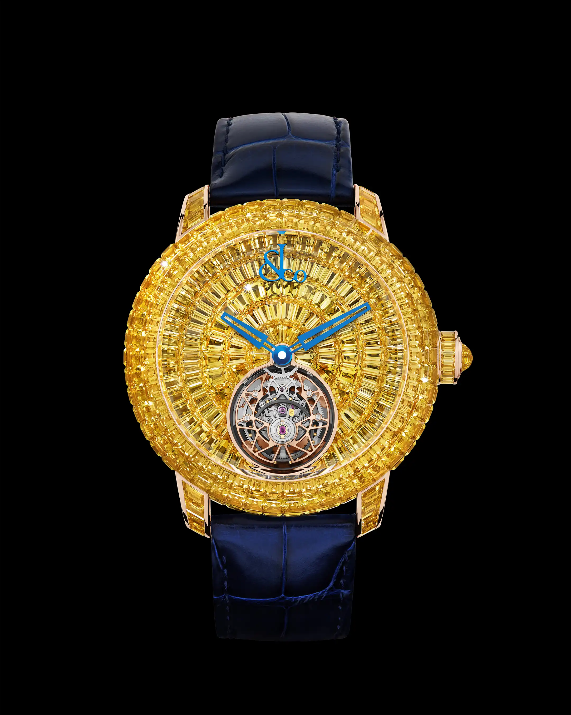Frontal view of the Caviar Tourbillon watch.