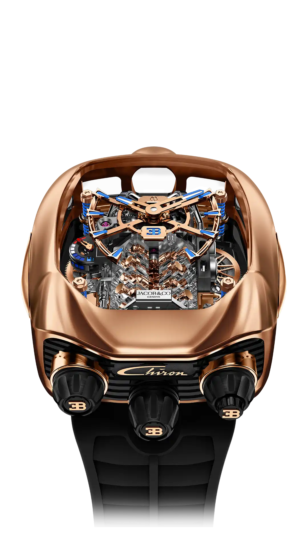 The rose gold Bugatti Chiron Tourbillon