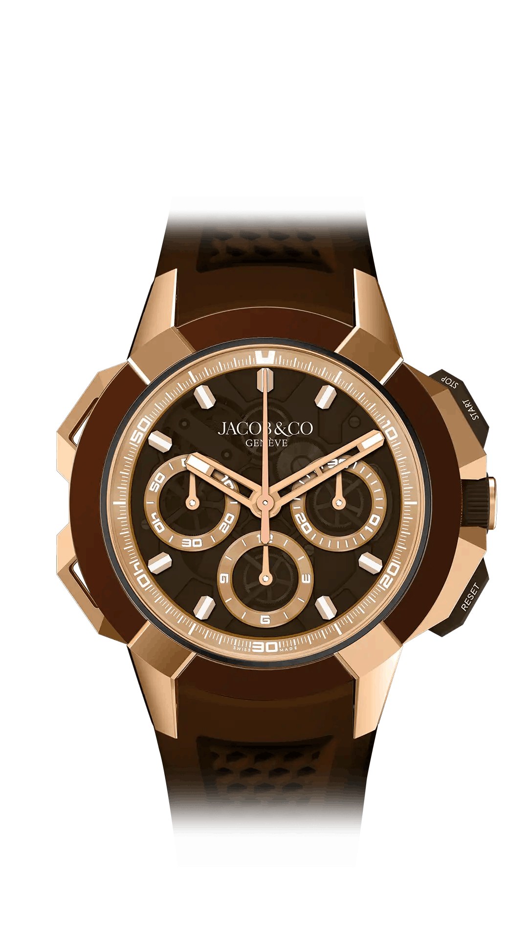 HECTIC   カラビナ　ブラックx ゴールド Epic X Chrono 44MM Tri-Compax | Jacob & Co.