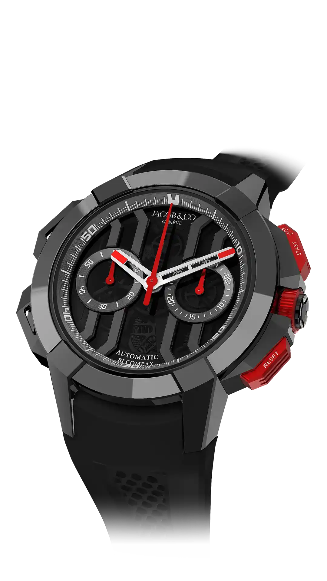 The gray PVD titanium & black ceramic Epic X Chrono 44-millimeter, with a black dial and gray PVD titanium accents.
