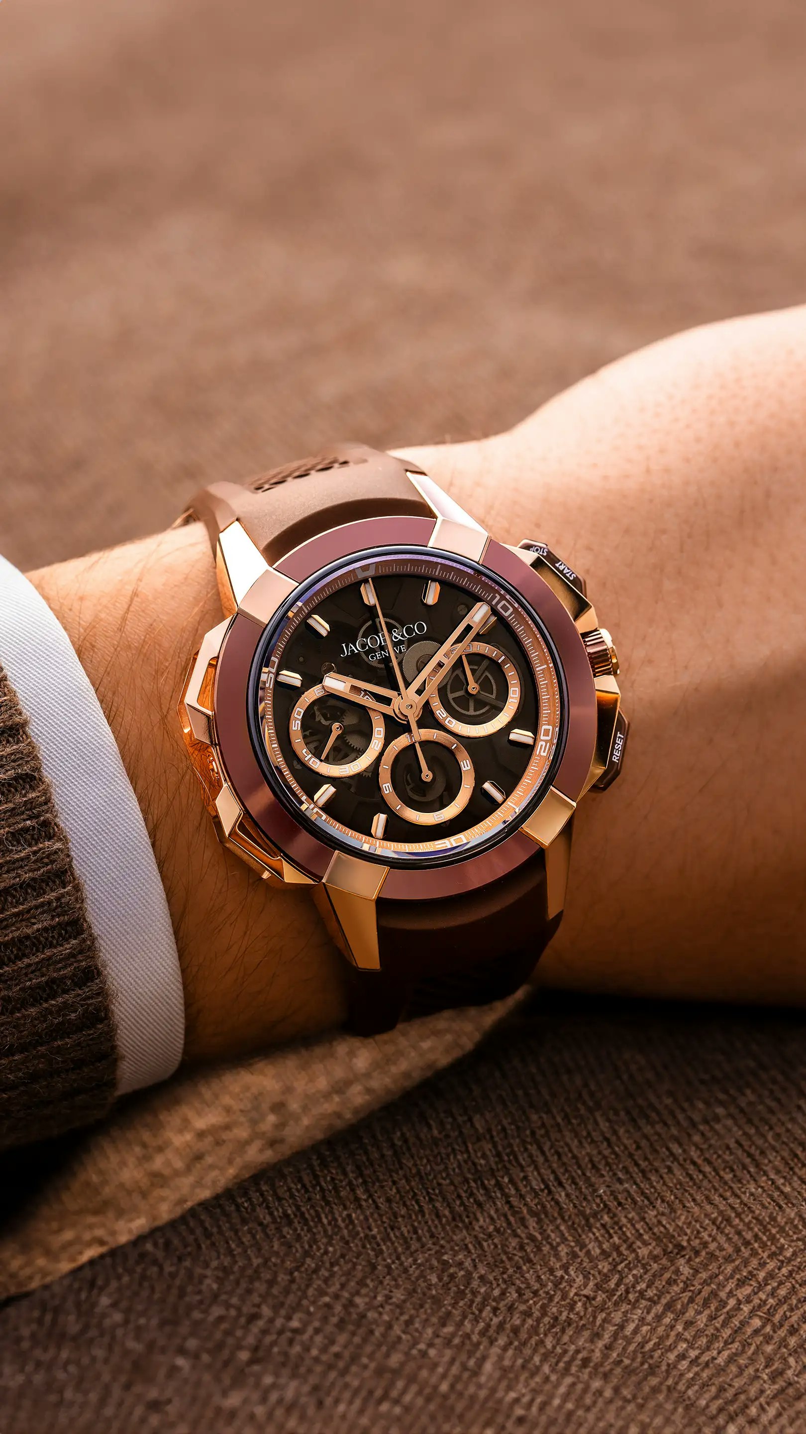 Epic X Chrono 44MM Tri-Compax | Jacob & Co. Epic X Chrono 44MM Tri-Compax | Jacob & Co.