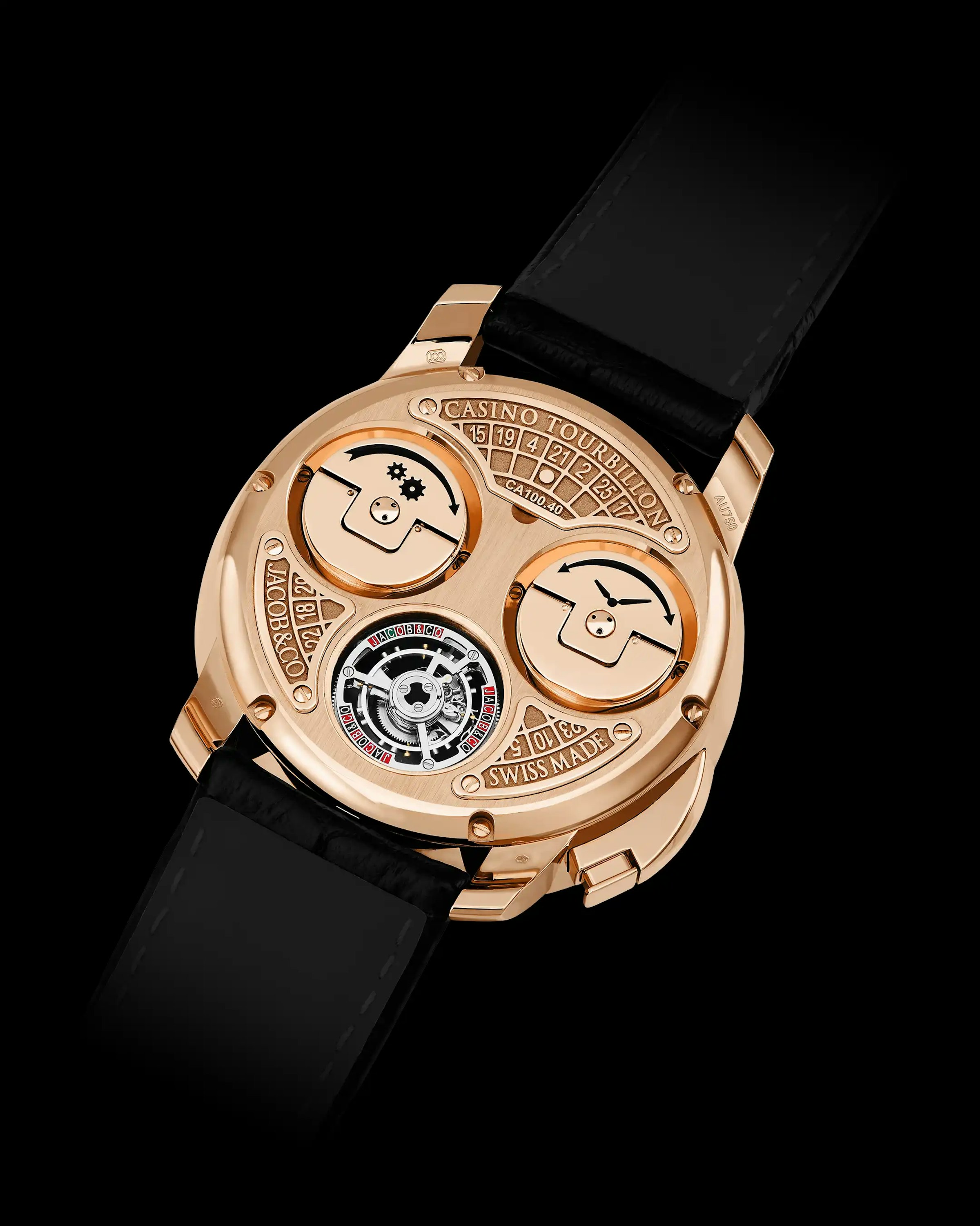 View of the Casino watch's caseback