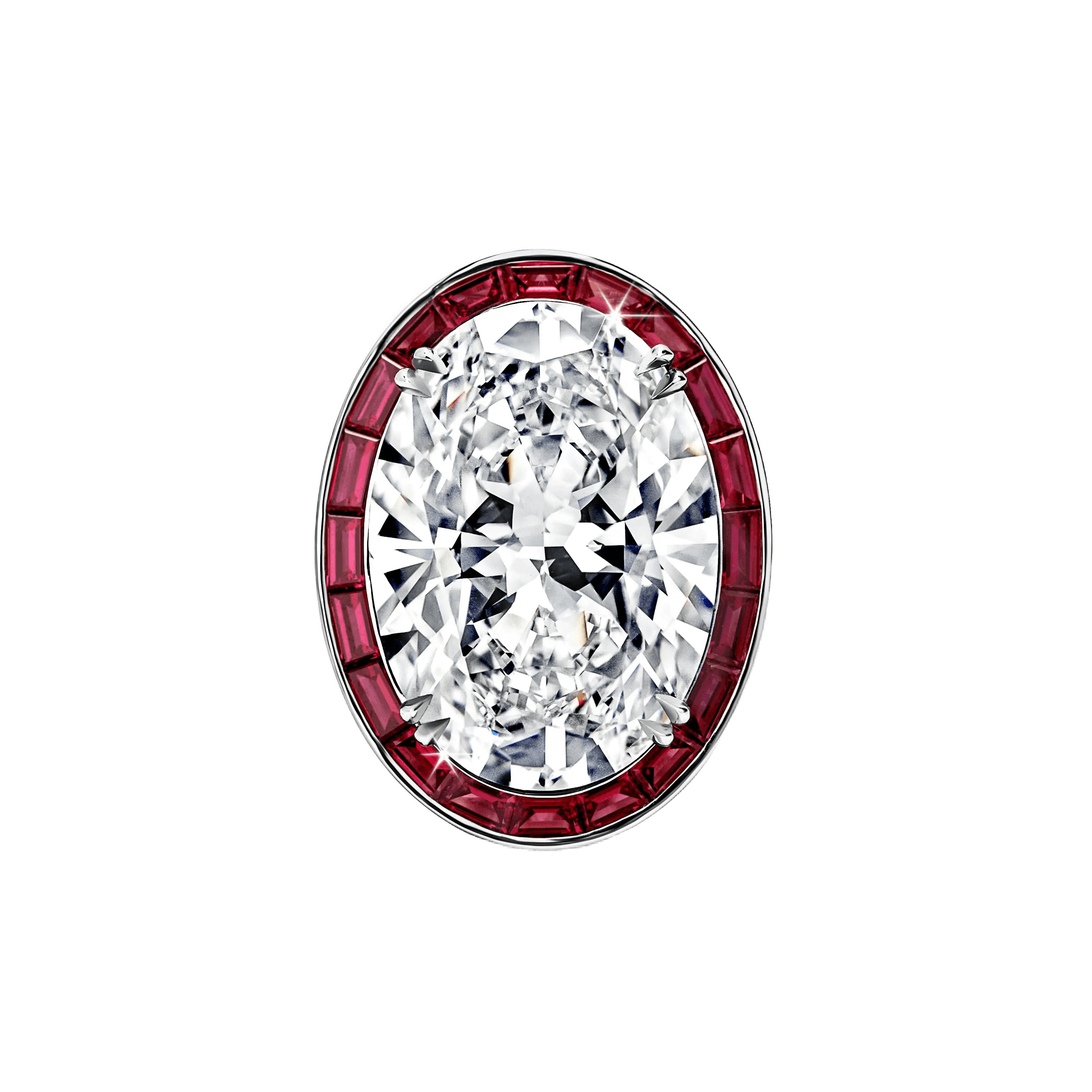 the ring, laid flat, stone facing the viewer