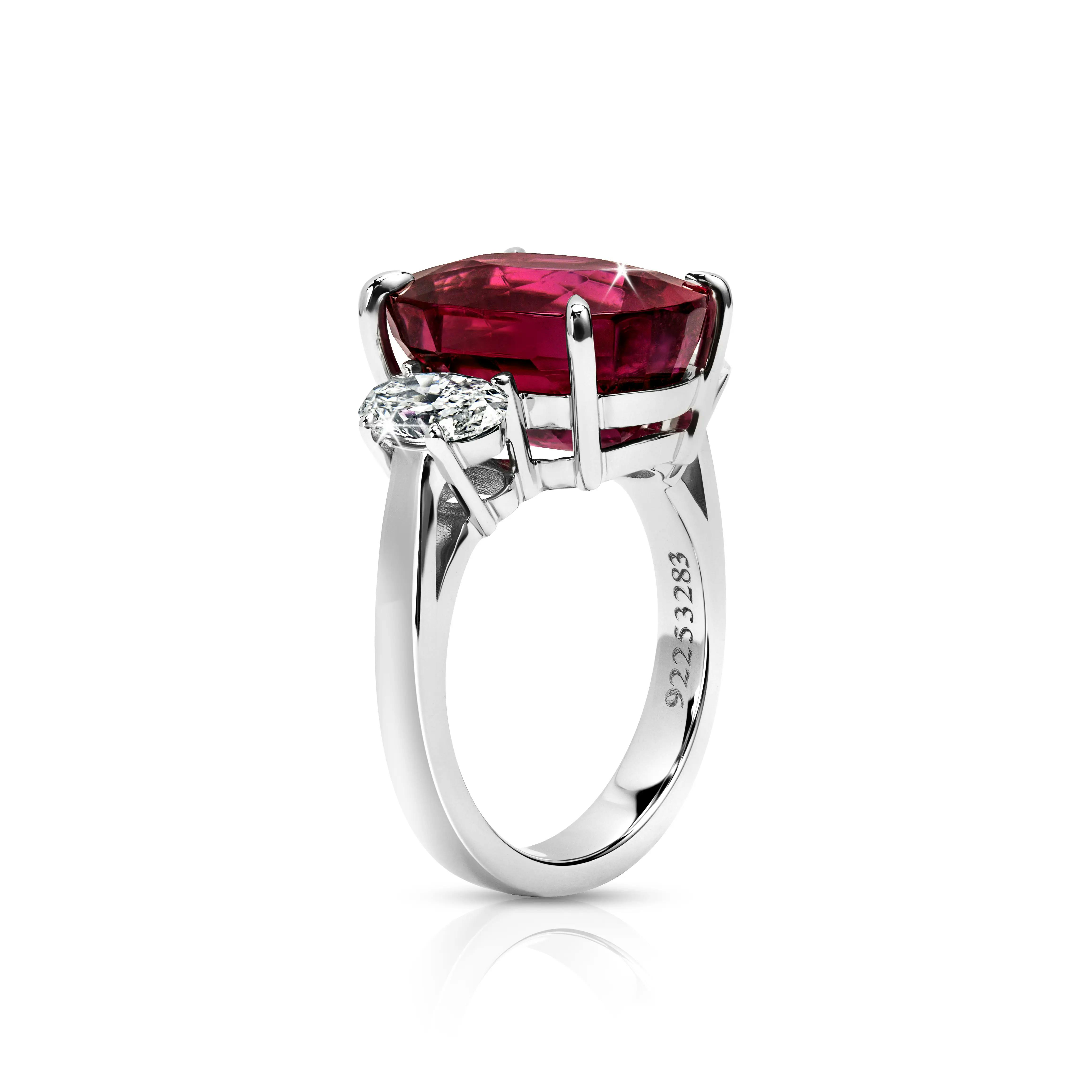 the ring, positioned upright, tilted 3/4 of the way
