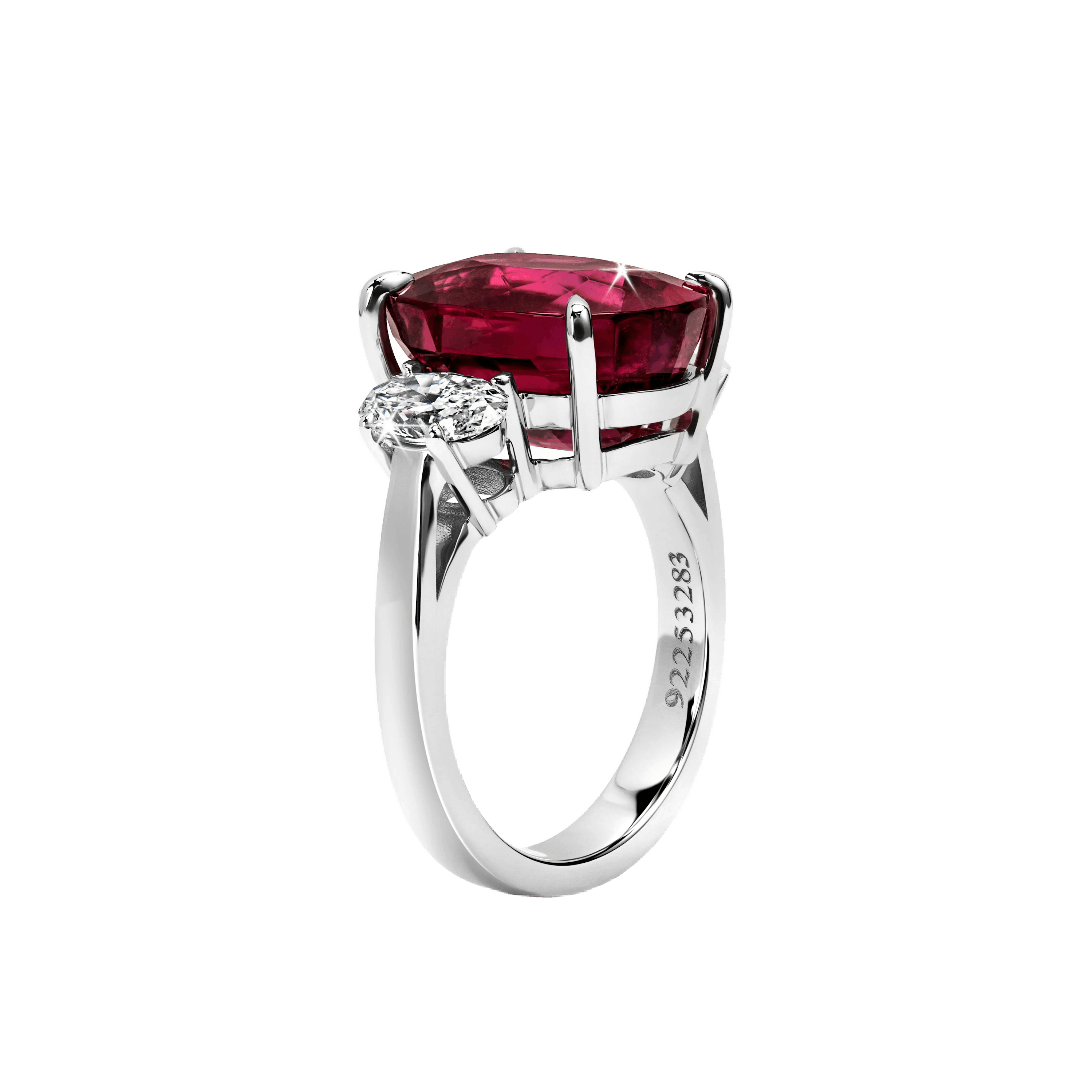 the ring, positioned upright, tilted 3/4 of the way