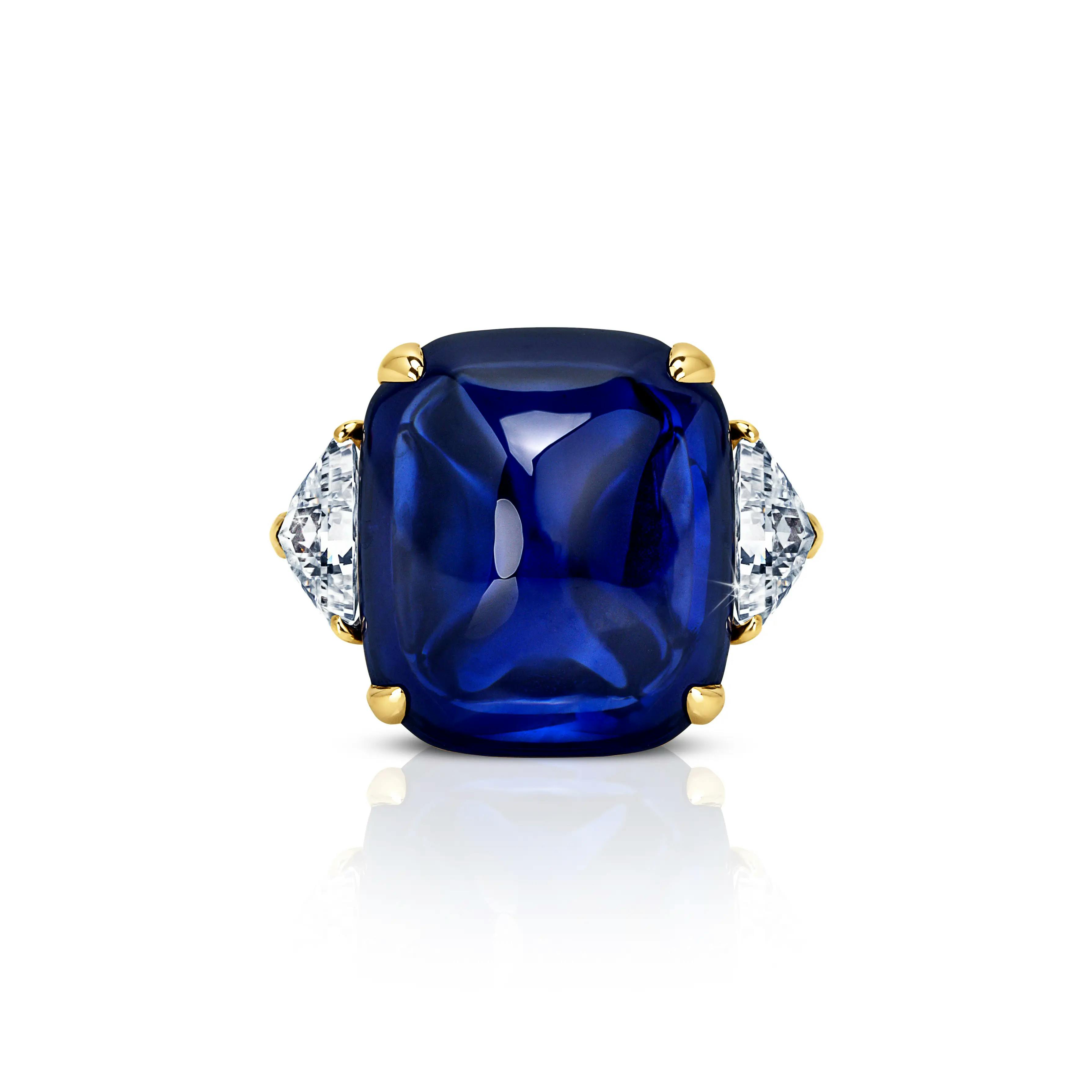 top view of the kashmir royalty ring.