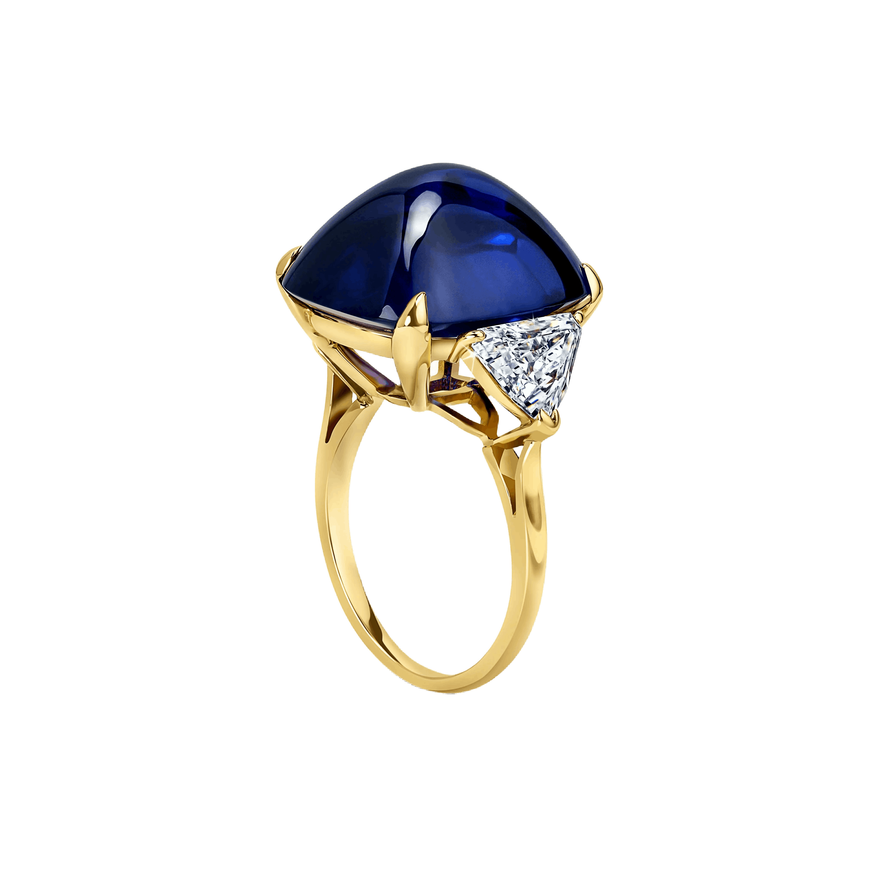 the kashmir royalty ring, standing upright, angled 3/4 of the way.