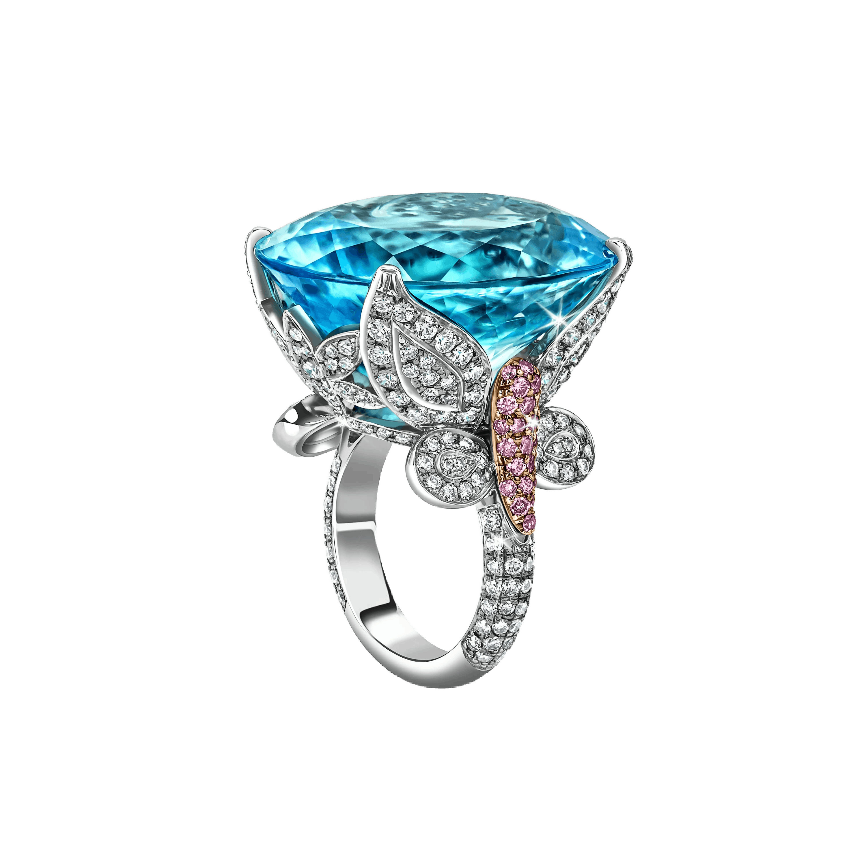 the ring, positioned upright, tilted 3/4 of the way