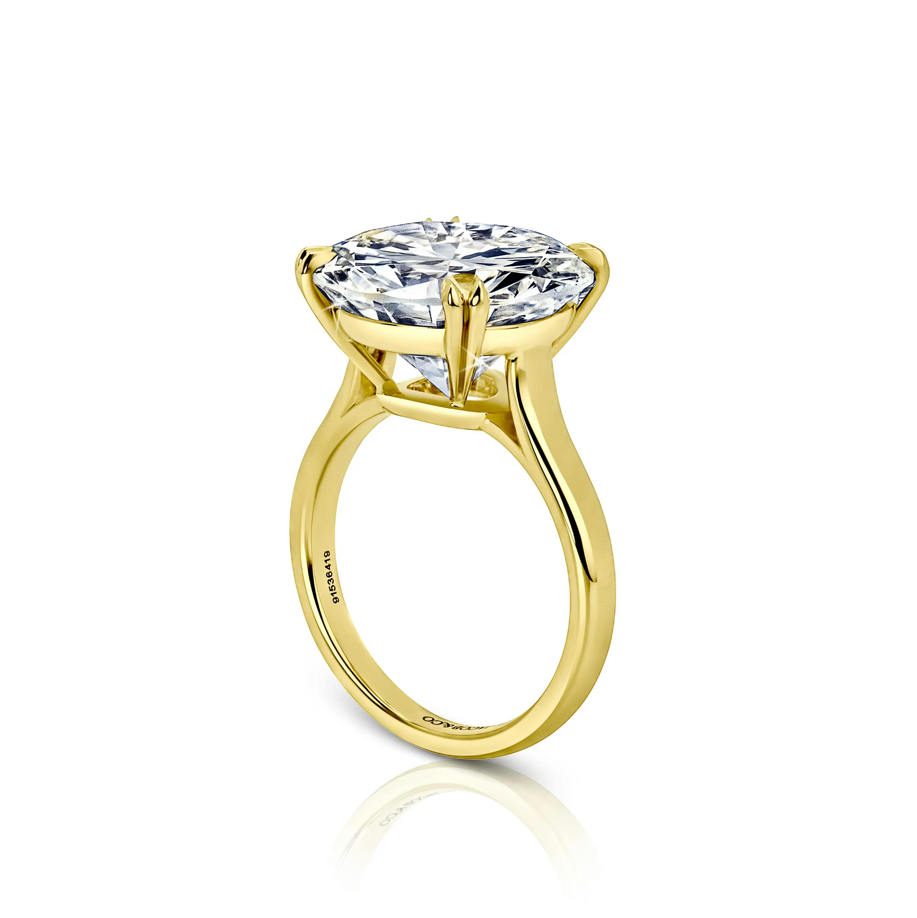 the ring, standing upright, tilted 3/4 of the way