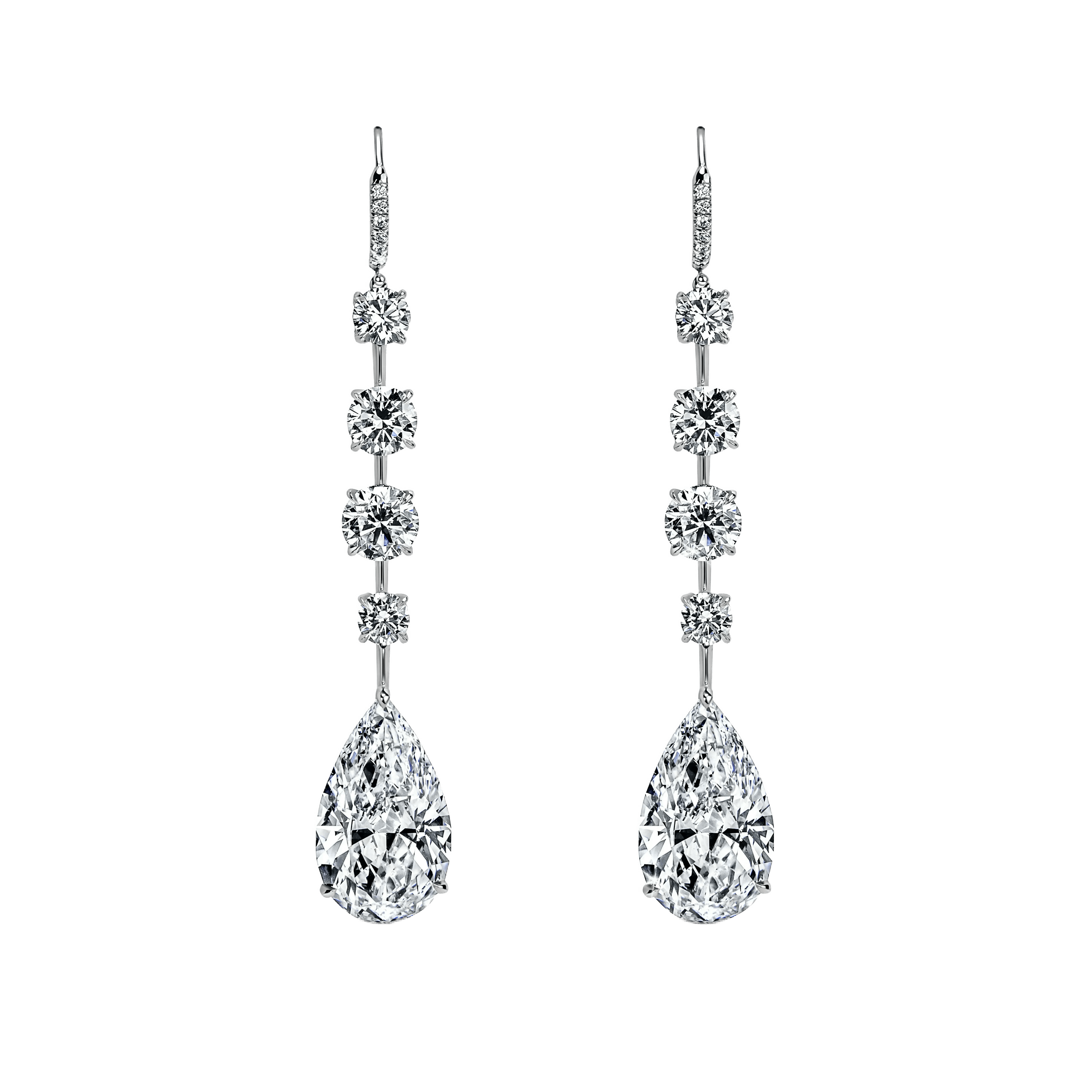 white diamond teardrop earrings.