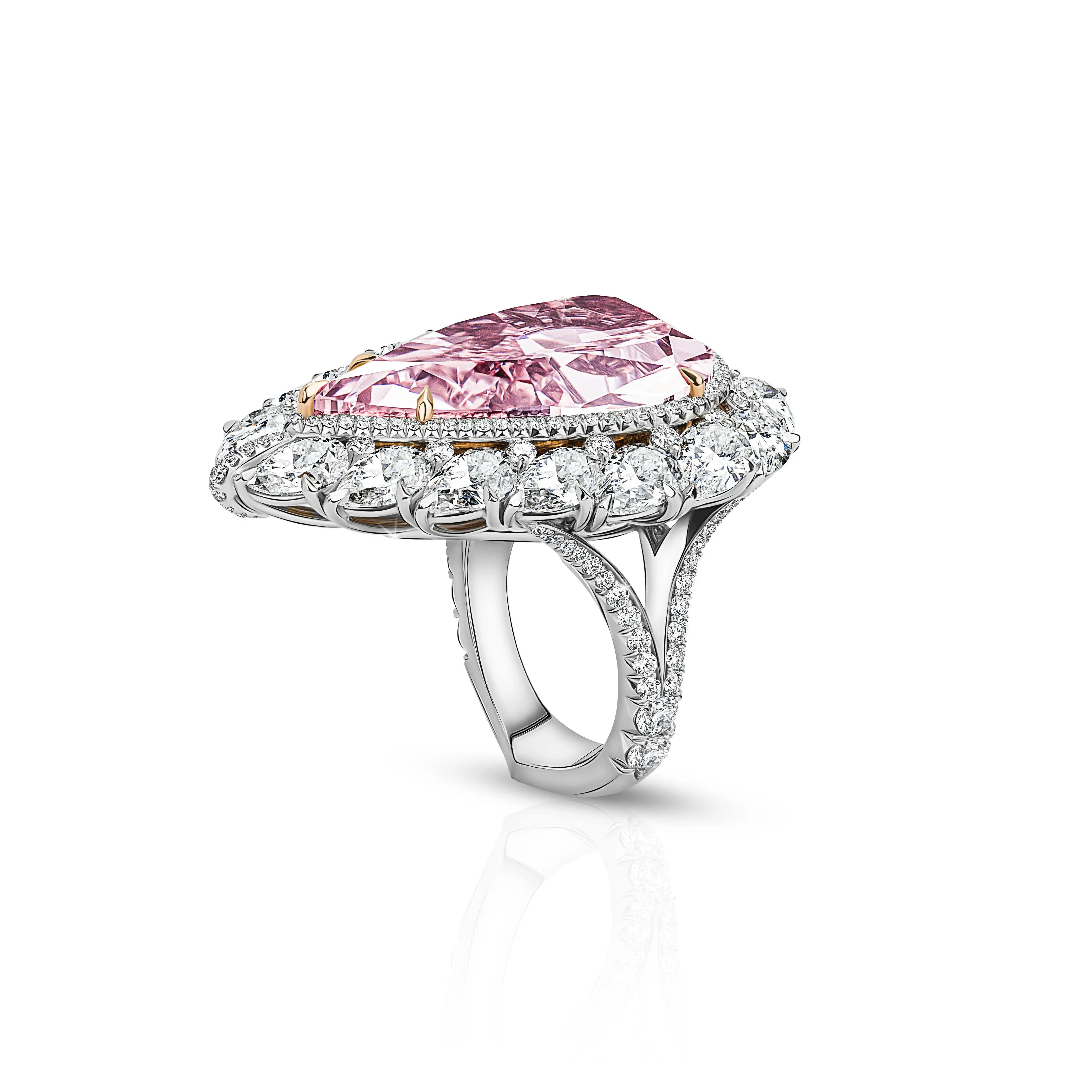 the ring, positioned upright, tilted 3/4 of the way