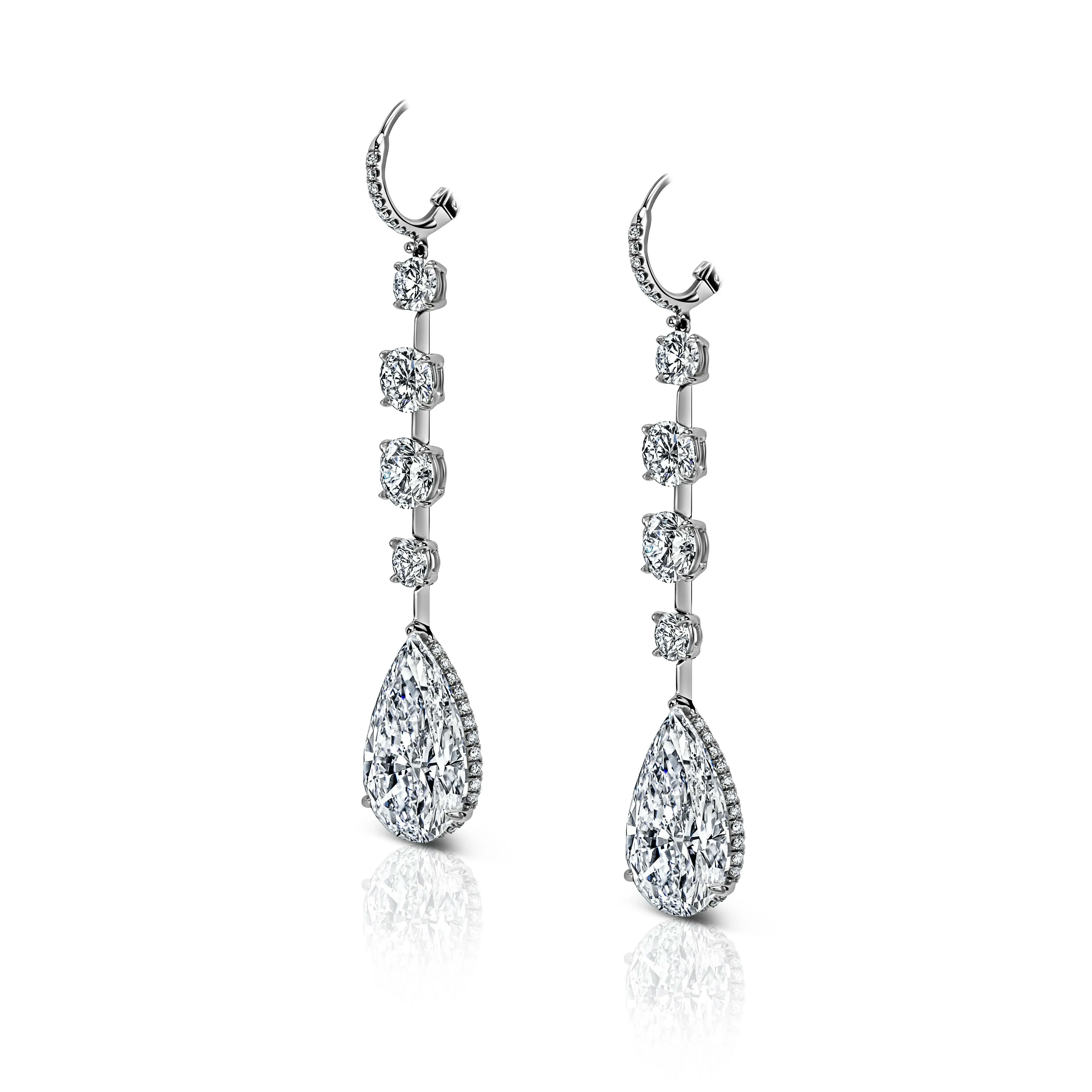 another image of the white diamond teardrop earrings.