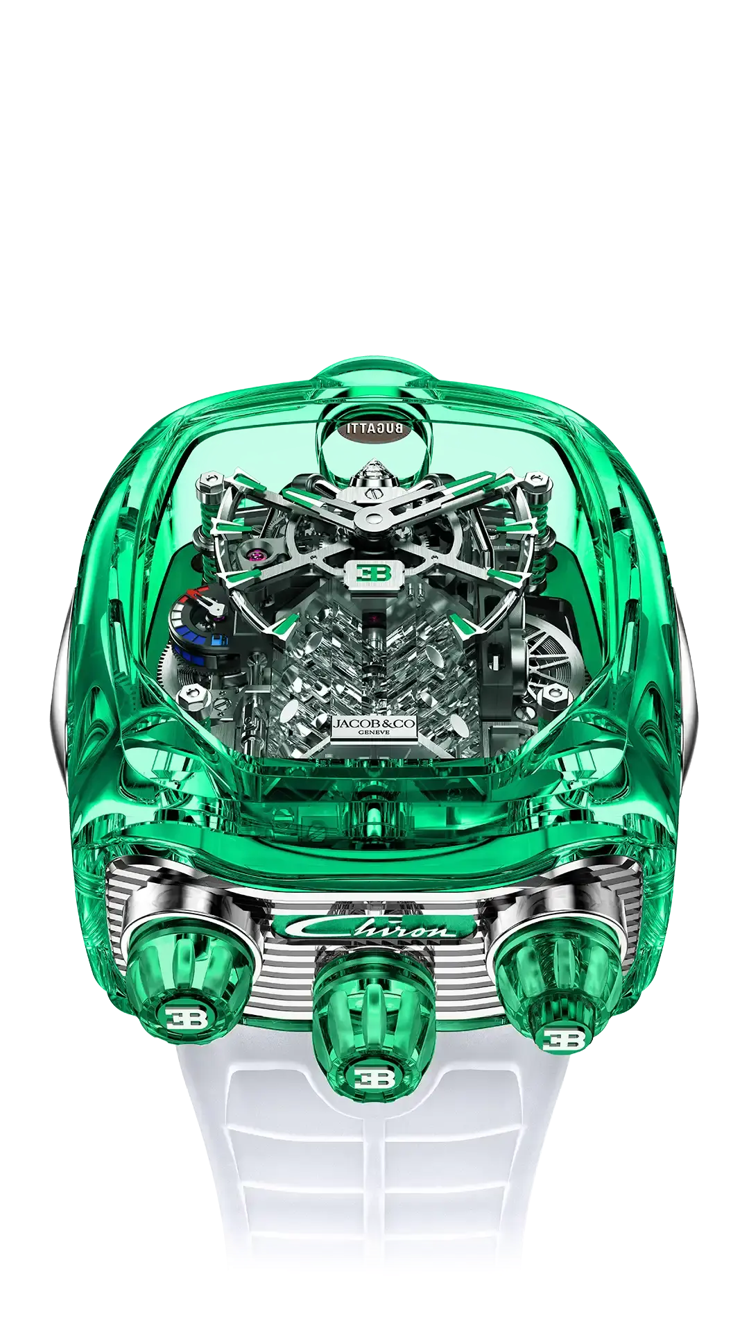 The green Bugatti Chiron Tourbillon Sapphire Crystal